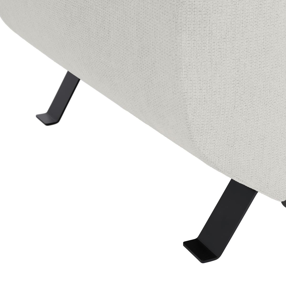 Kutna Garnitura Raven - sivo-bijela/crna, Moderno, tekstil/metal (257/76-92/96cm) - Modern Living