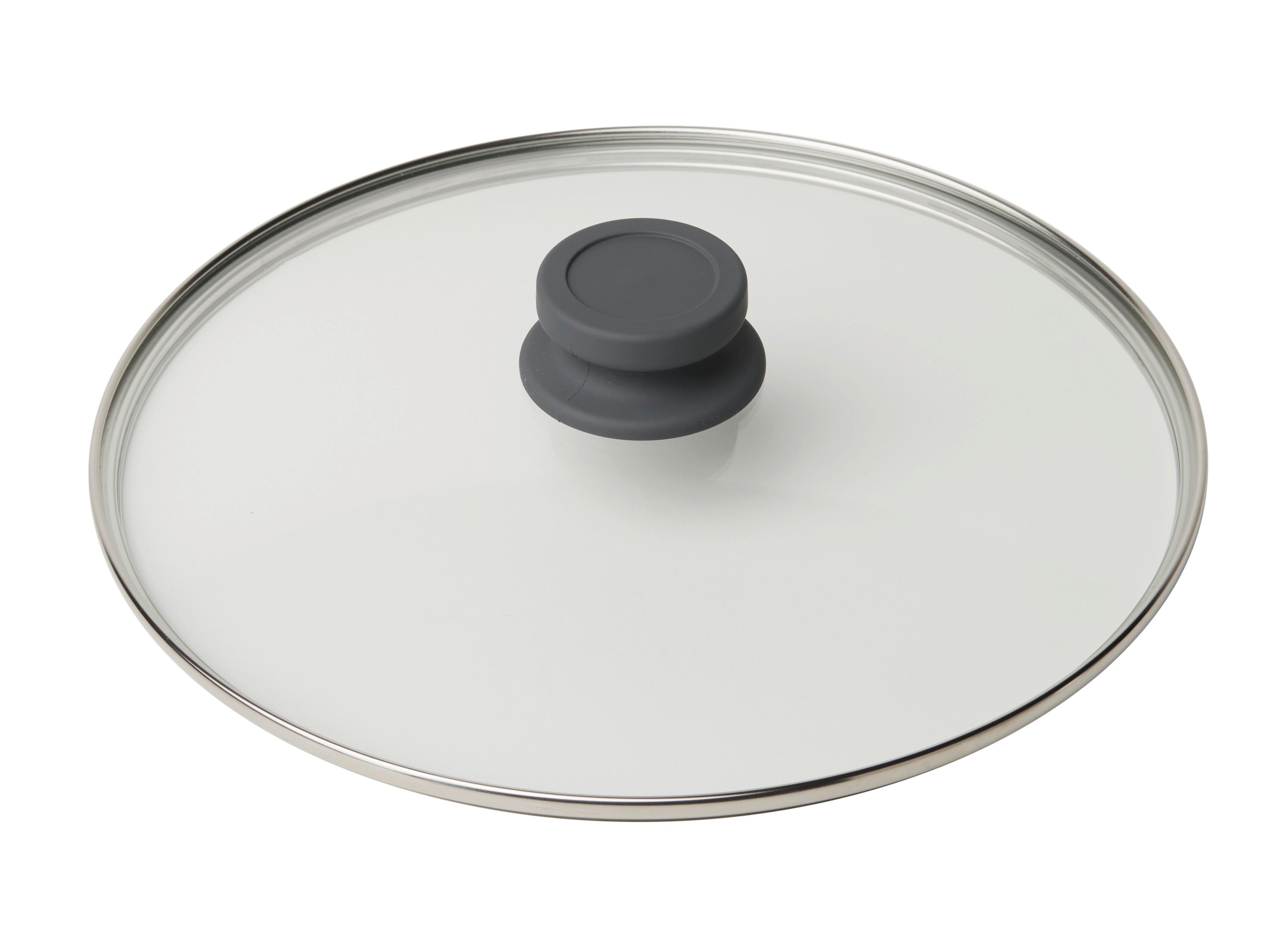 Deckel Basic Ø ca. 28cm - Klar/Silberfarben, Konventionell, Glas/Kunststoff (28cm) - Mömax