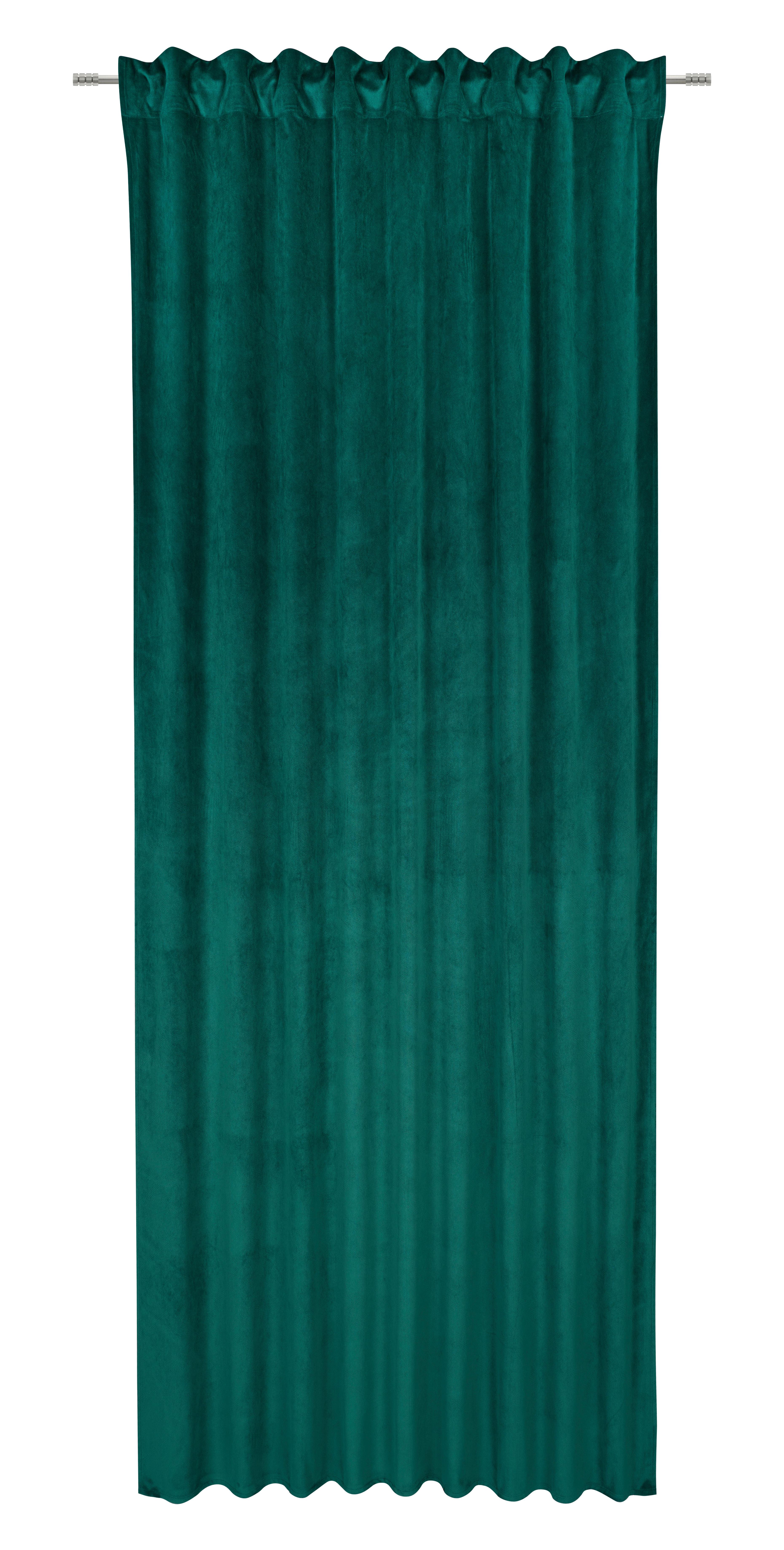 GARDINLÄNGD BIANCA - mörkgrön, Klassisk, textil (140/245cm) - Modern Living