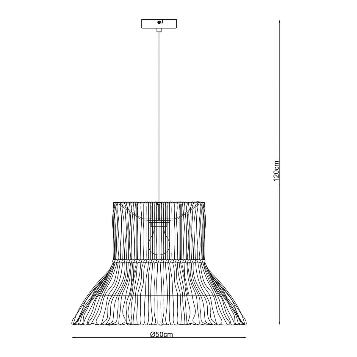 LAMPA WISZĄCA DANAI - kolor naturalny/czarny, Design, metal/papier (50/120cm) - Collett's Monde
