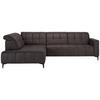 Ecksofa Panama Links Anthrazit - Anthrazit/Schwarz, KONVENTIONELL, Textil/Metall (216/89-102/304cm) - Premium Living