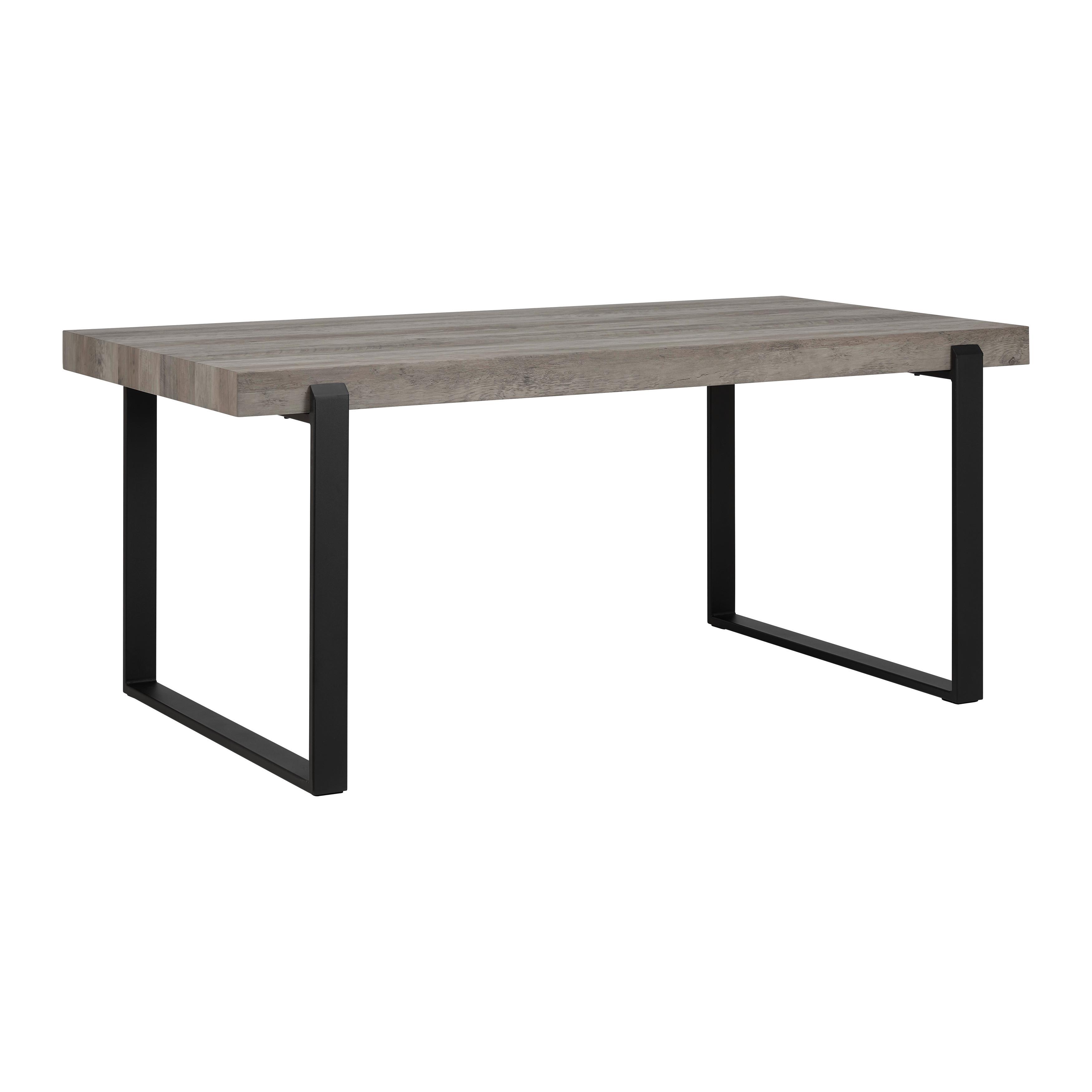 Esstisch Mila Eichefarben MDF ca. 180x90 cm - Eichefarben/Schwarz, MODERN, Metall (180/90/76cm) - Bessagi Home
