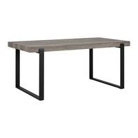 Esstisch Mila Eichefarben MDF ca. 180x90 cm - Eichefarben/Schwarz, MODERN, Metall (180/90/76cm) - Bessagi Home