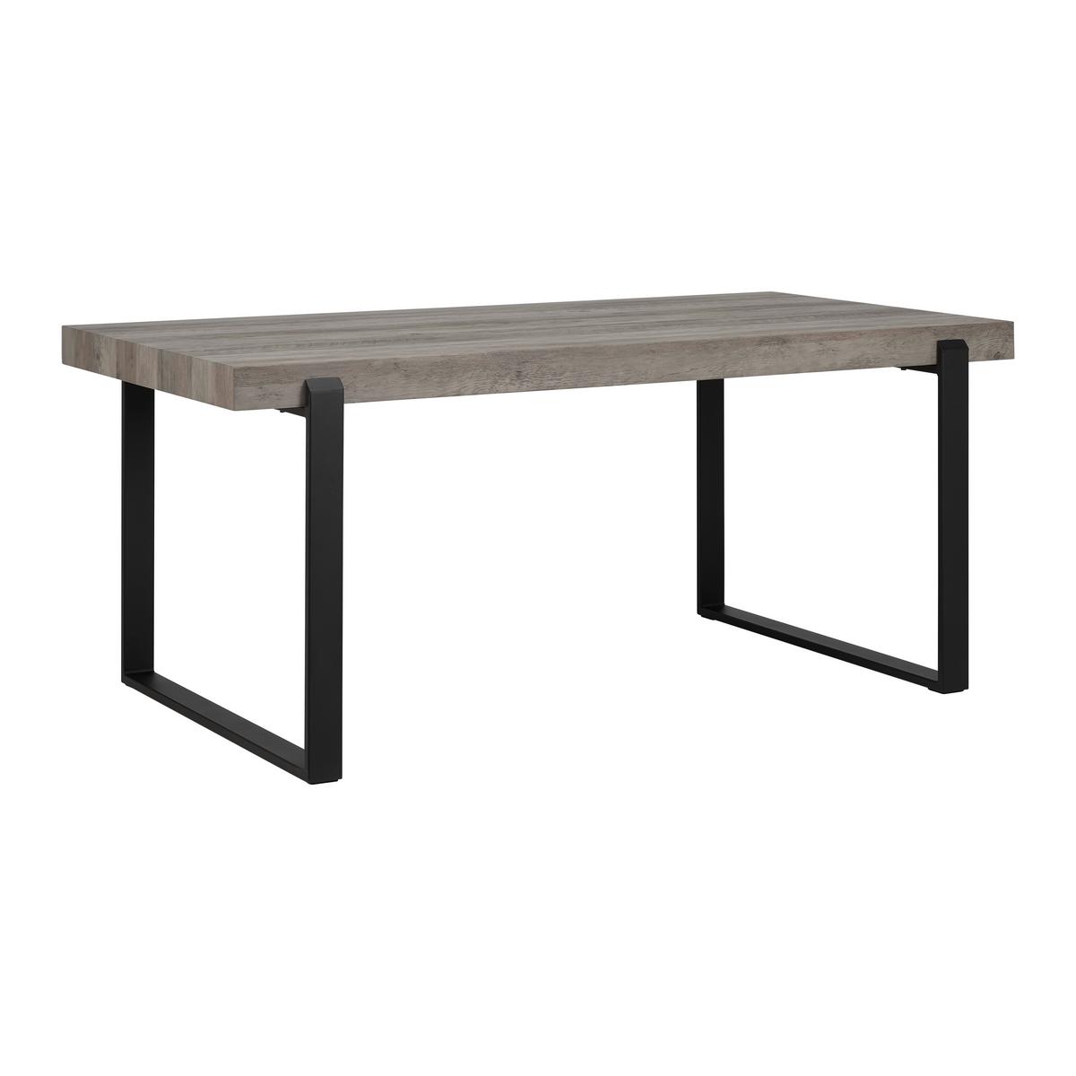 Esstisch Mila Eichefarben MDF ca. 180x90 cm - Eichefarben/Schwarz, MODERN, Metall (180/90/76cm) - Bessagi Home