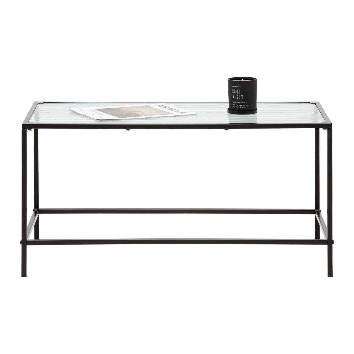 Couchtisch Leon Schwarz/Transparent - Transparent/Schwarz, MODERN, Glas/Metall (80/40/40cm) - Mömax