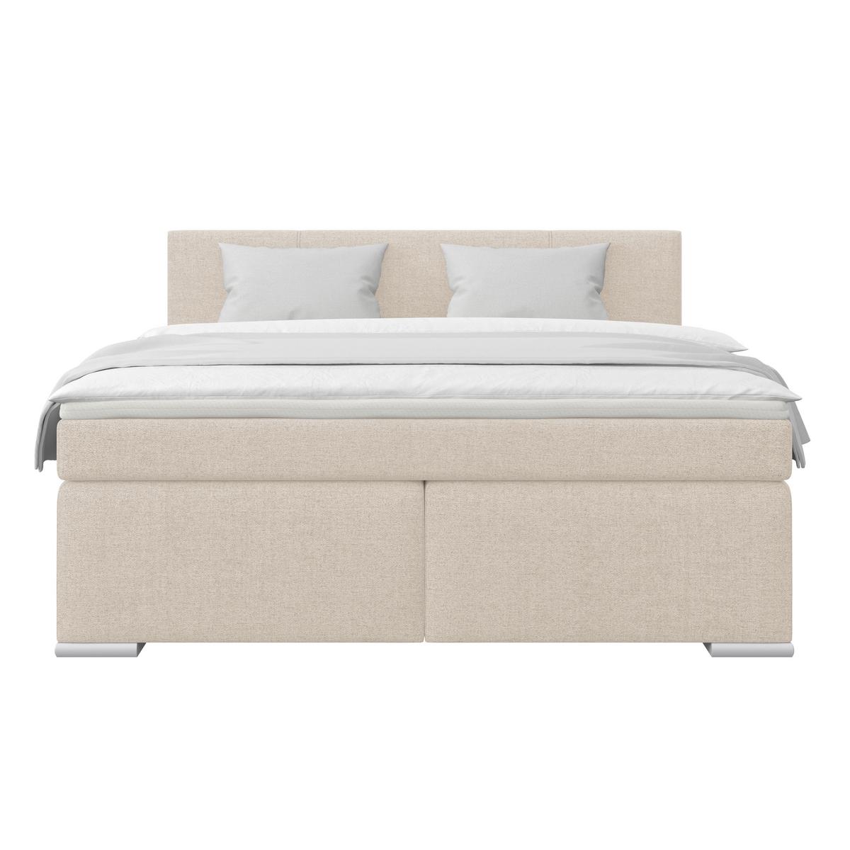 Boxspring Krevet Mira - siva/srebrne boje, Konvencionalno, drvo/tekstil (180/200cm) - Best Price