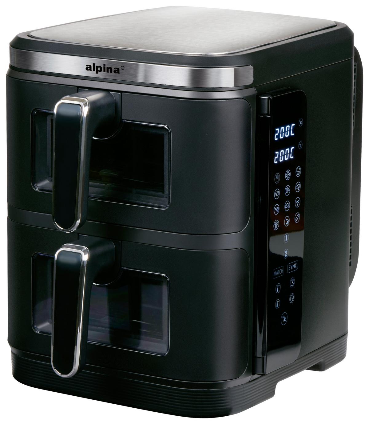 HEIßLUFTFRITTEUSE AIR FRYER DOUBLE STACK 2X 5.5L - Schwarz, Basics, Kunststoff/Metall (35/29/38cm)