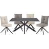 TABLE À MANGER JONAS -BASED- - gris/noir, MODERN, céramique/métal (160/76/90cm) - Based