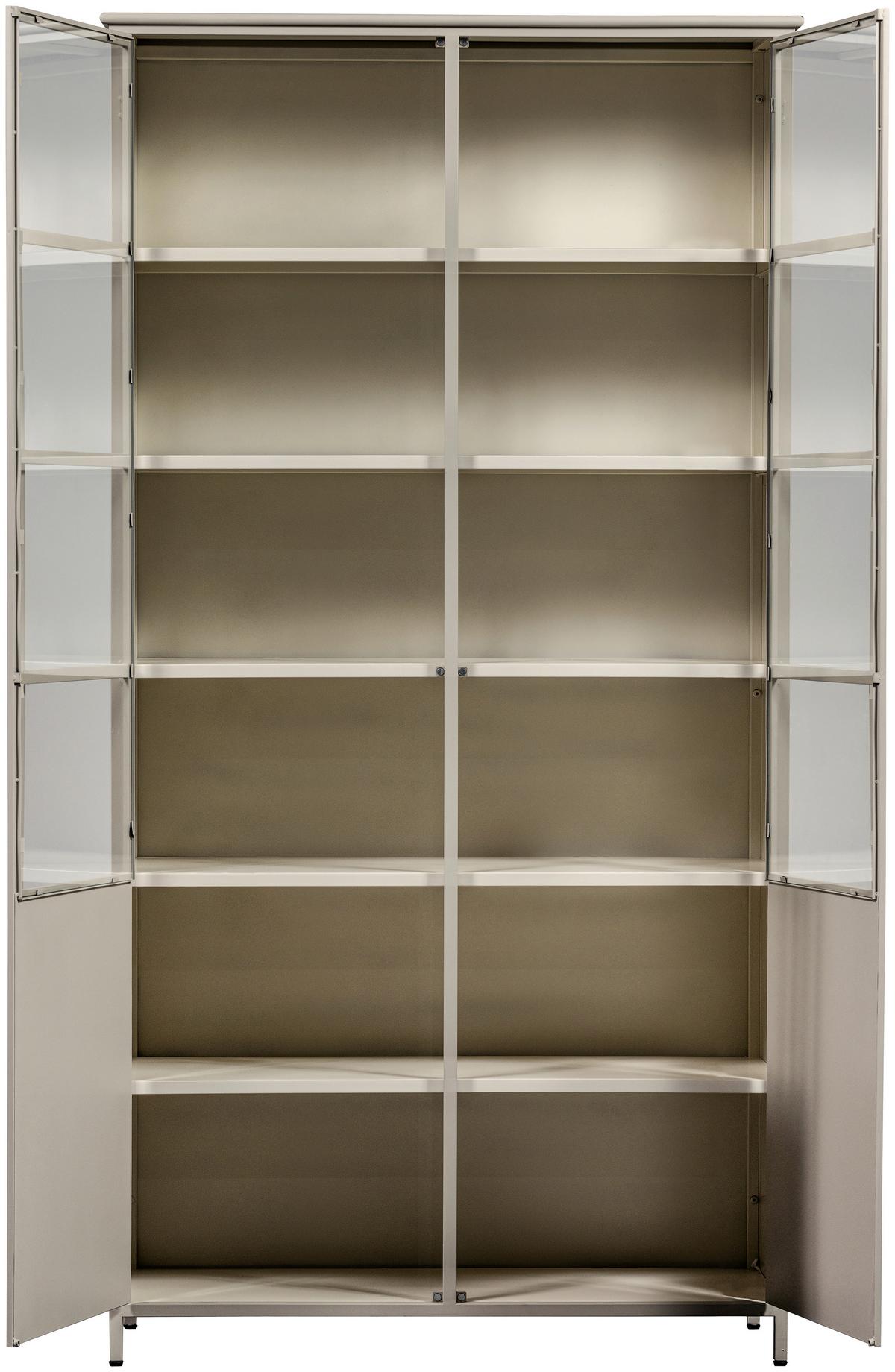 Vitrine Exhibit Sandfarben - Sandfarben, Design, Glas/Metall (96/200/40cm) - Livetastic