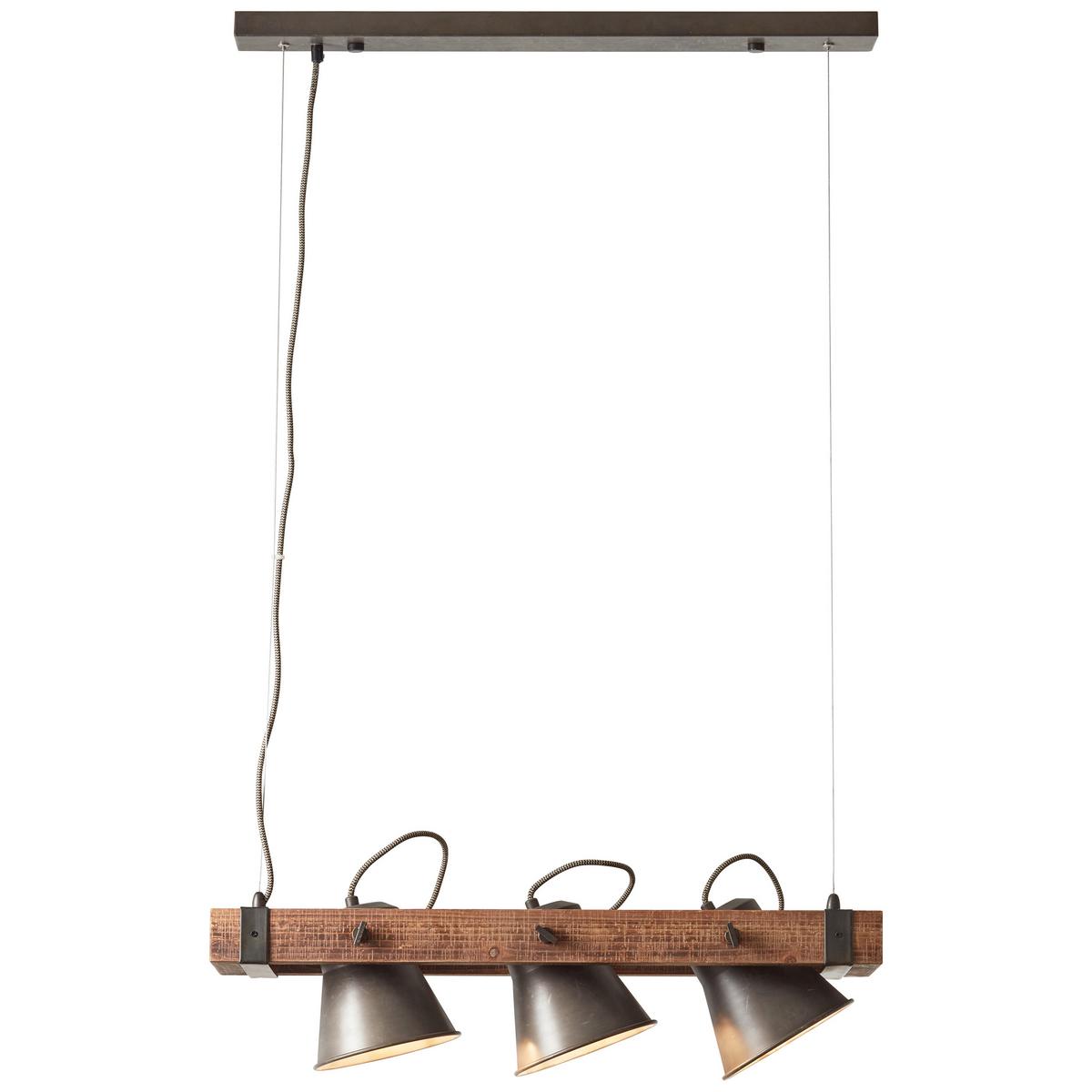 Hängeleuchte Plow in Schwarz max. 10 Watt - Schwarz, Design, Holz/Metall (70/115cm) - Brilliant