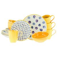 Kombinirani Servis Maisie Bunt, 16-Delni - modra/rumena, Basics, keramika - Creatable