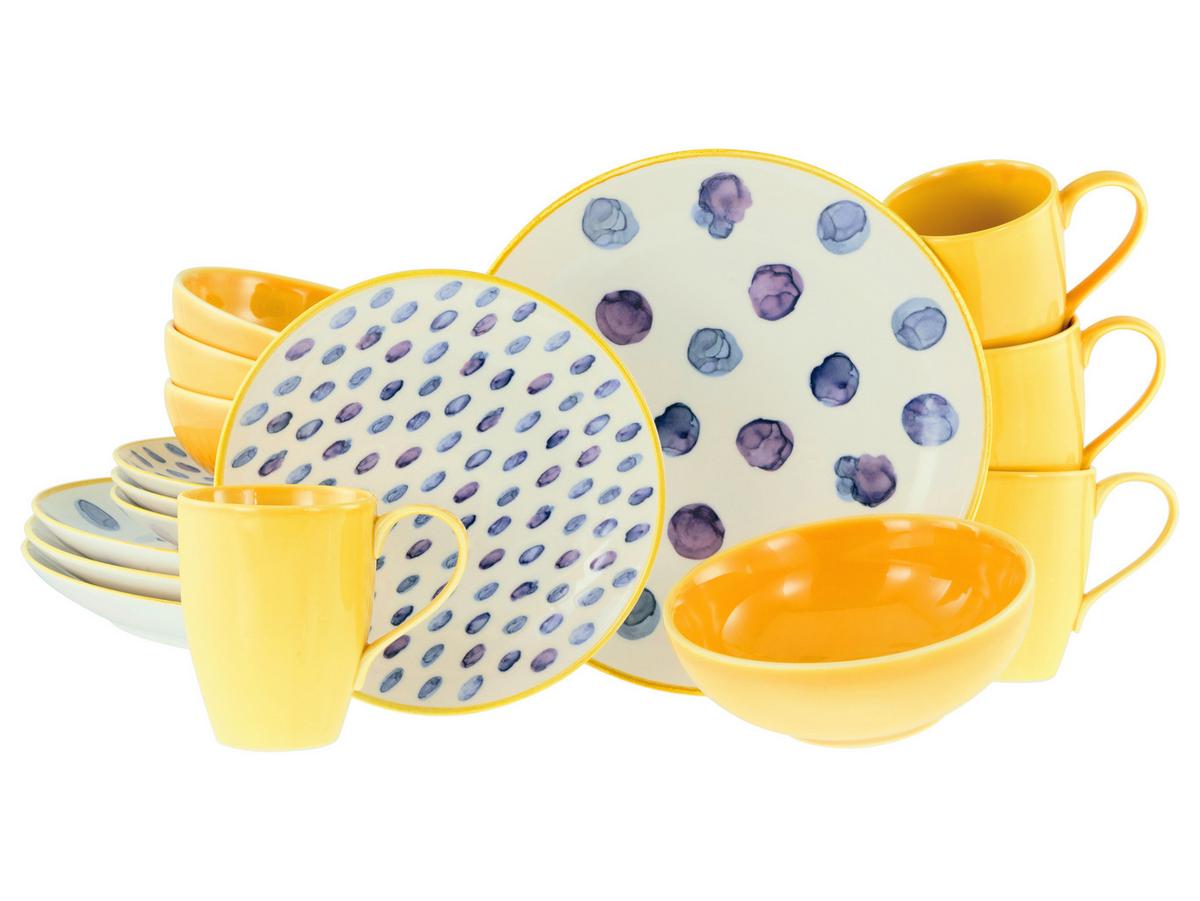 Kombinirani Servis Maisie Bunt, 16-Delni - modra/rumena, Basics, keramika - Creatable