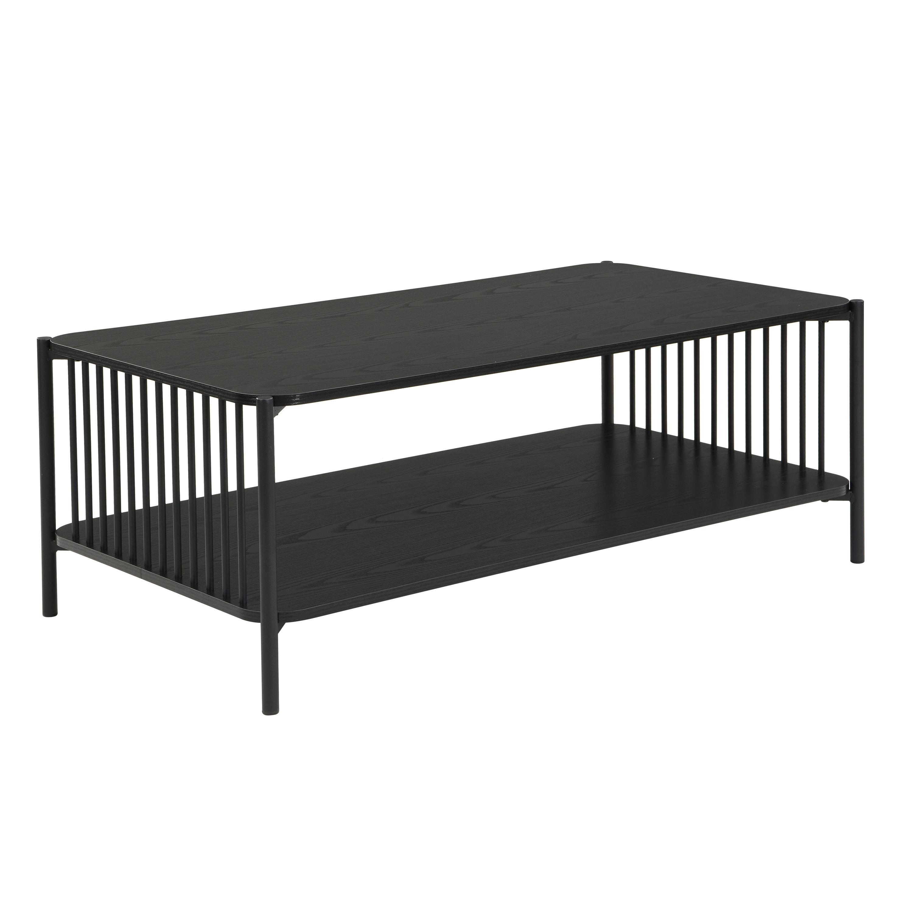 Couchtisch Wl7.637 - Schwarz, Design, Holzwerkstoff/Metall (110/60/42cm) - Livetastic