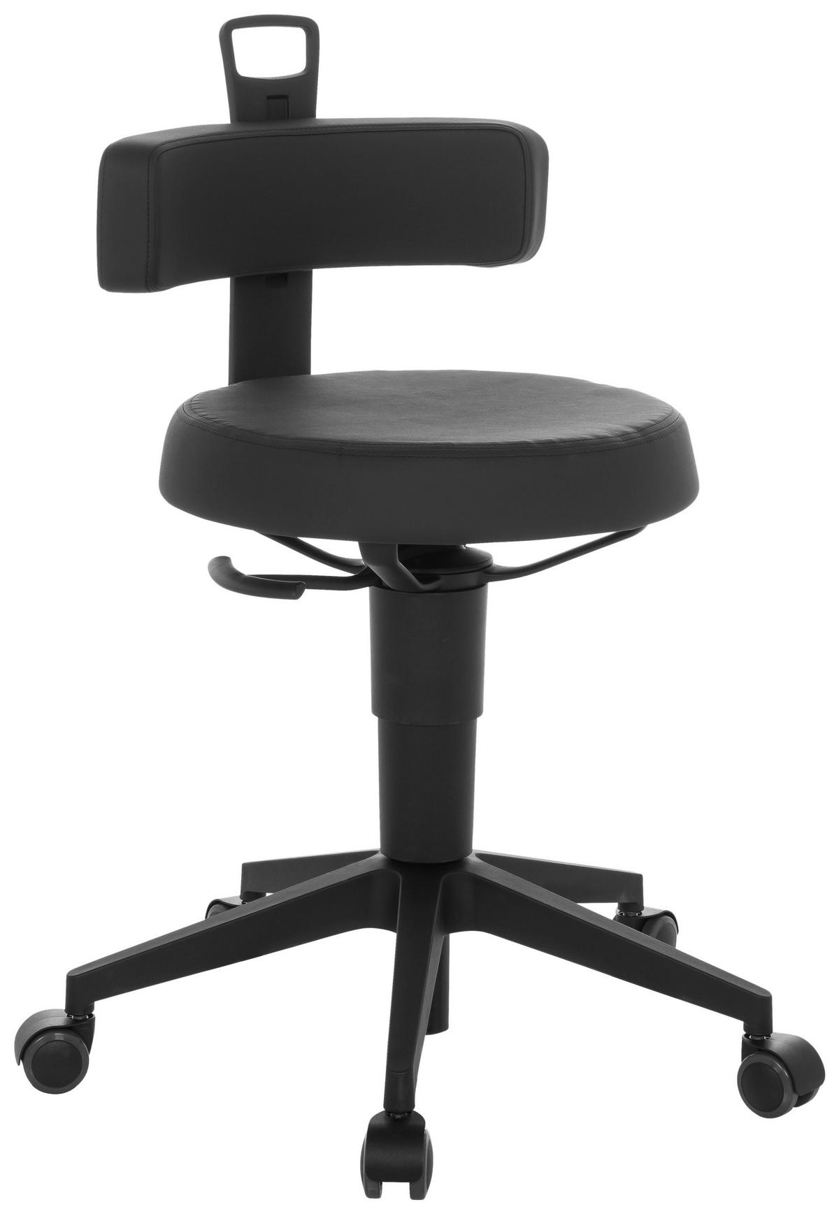 Pisarniški Stolček Top Work Flex Pu, Črna - črna, Basics, umetna masa/usnje (40/74-86/46cm) - MID.YOU