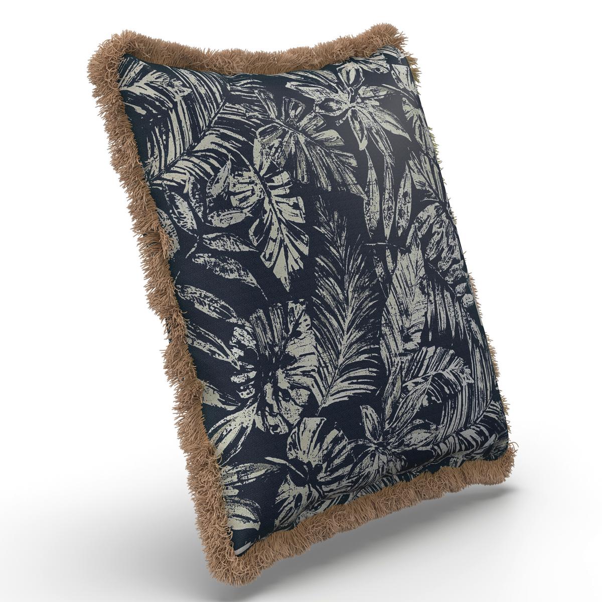 Outdoorkissen Nadia Blau/Weiß ca. 50x50 cm - Blau/Weiß, MODERN, Textil (50/50/10cm) - Bessagi Garden