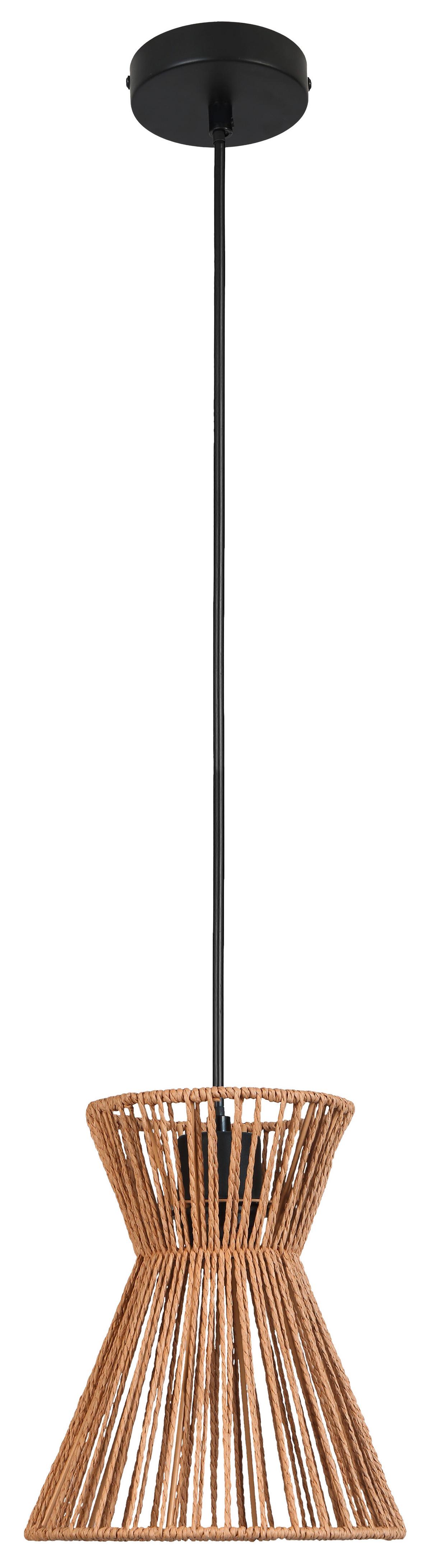 suspension in Natur/Schwarz max. 25 Watt - noir/couleur écru, Konventionell, métal/papier (20/120cm) - Mömax