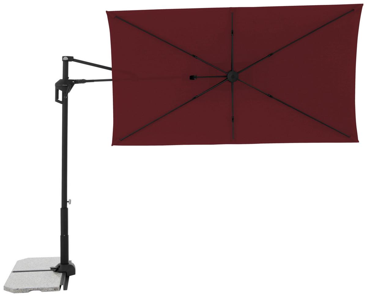 Ampelschirm Active City Bordeaux/Schwarz ca. 240x135cm - Bordeaux/Schwarz, Basics, Textil/Metall (240/135cm) - Doppler