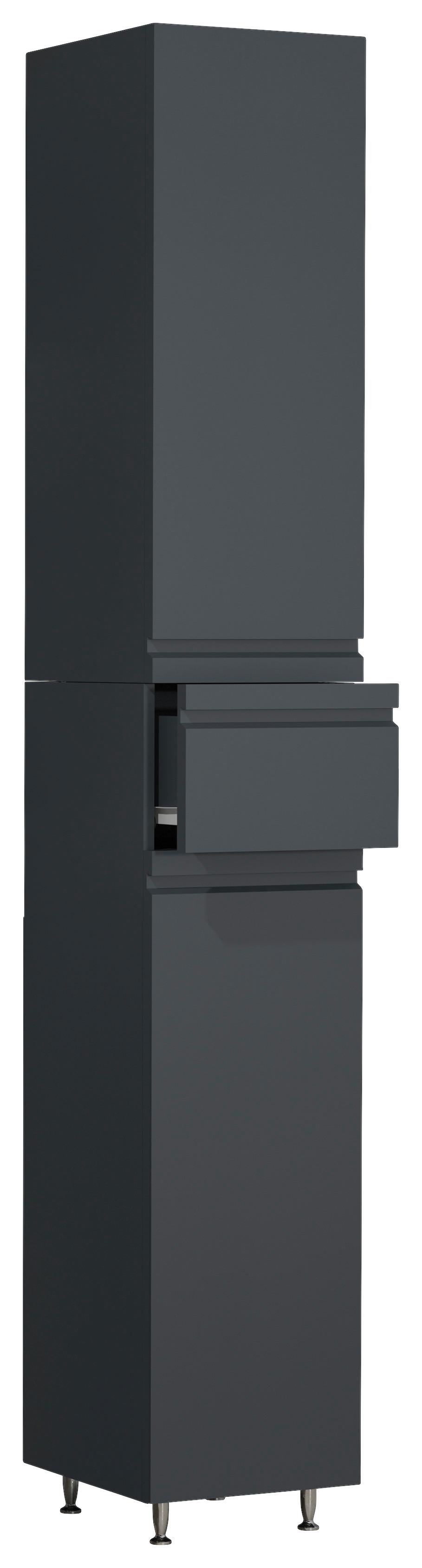 Visoka Omara Silora, Antracit - črna/antracit, Moderno, umetna masa/leseni material (30/180/31,6cm) - MID.YOU