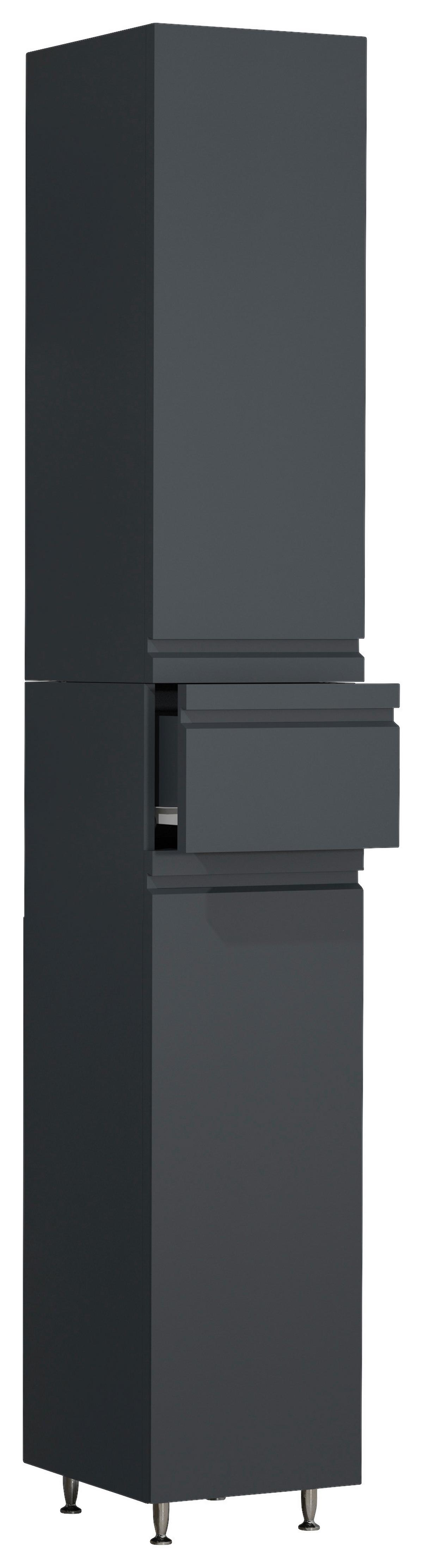 Visoka Omara Silora, Antracit - črna/antracit, Moderno, umetna masa/leseni material (30/180/31,6cm) - MID.YOU