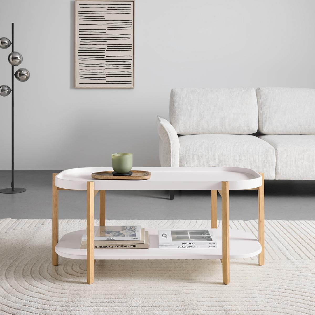 Couchtisch Strut Naturfarben/Weiß - Naturfarben/Weiß, MODERN, Holz/Holzwerkstoff (100/50/45cm) - Mömax