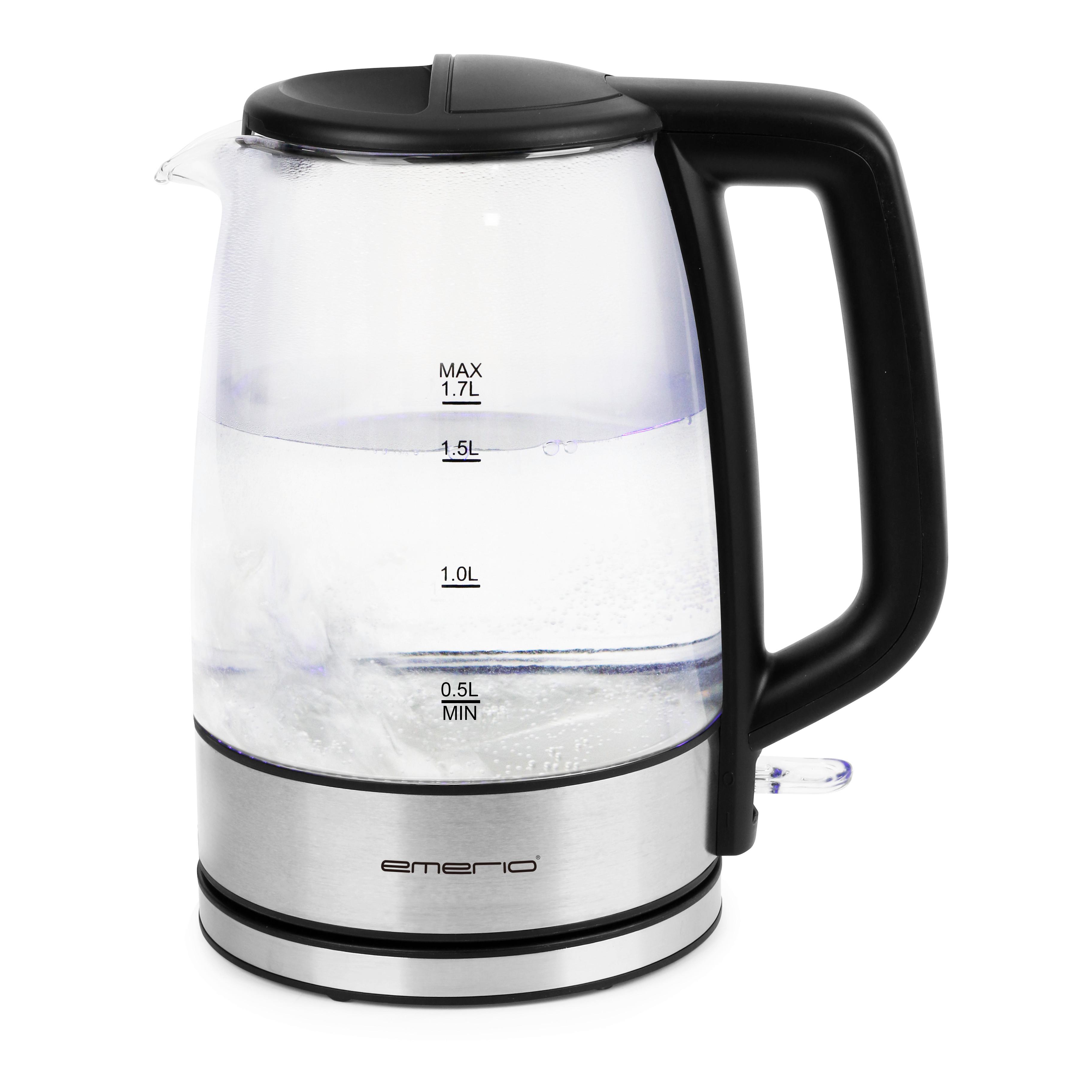 Wasserkocher Carolin in Schwarz ca. 1,7l - Schwarz, Glas/Kunststoff (21,5/15/24cm) - Insido