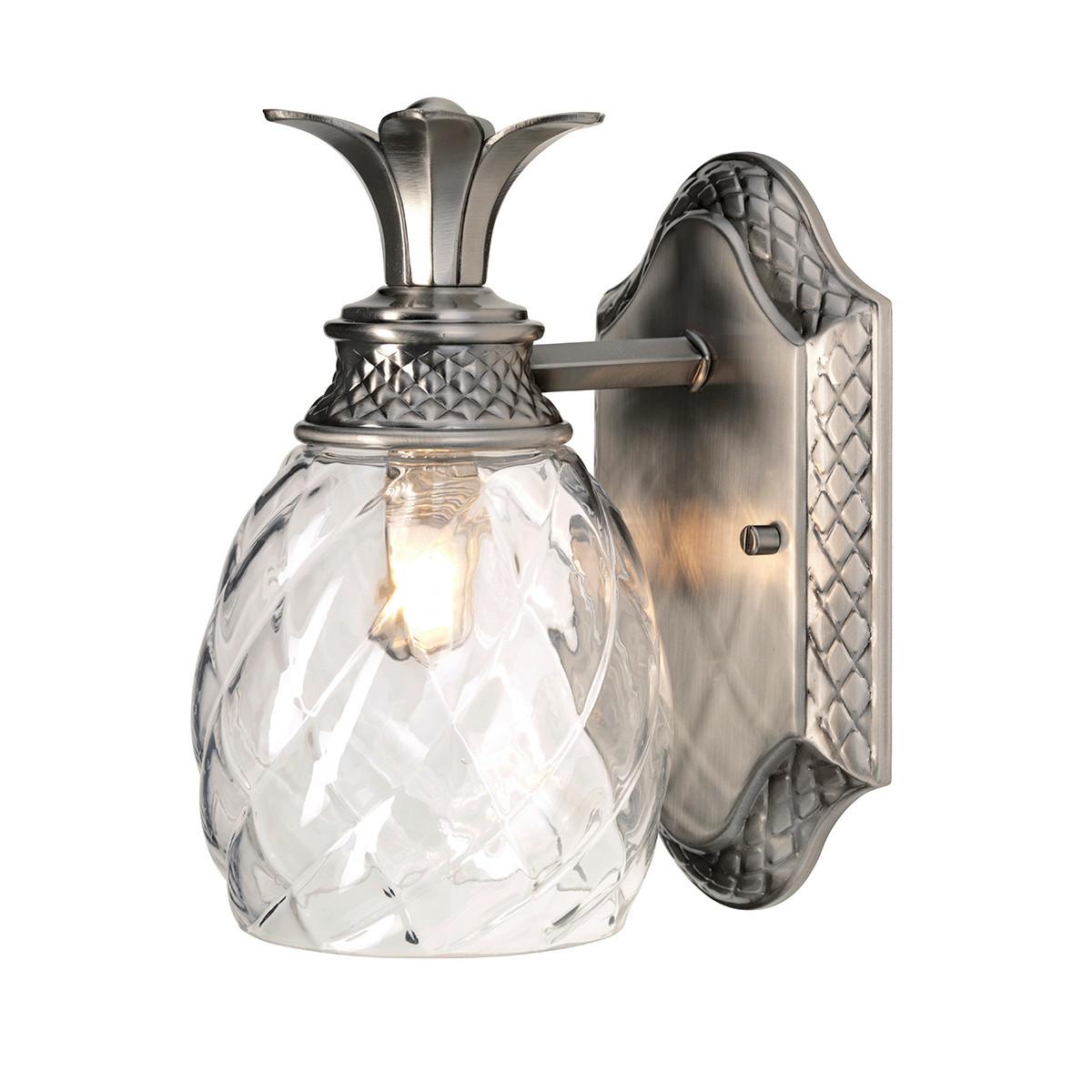 Fürdőszobai Falilámpa Hk-Plant-Bath-Pl - nikkelszínű, Lifestyle, üveg/fém (22/12,4/16.5cm) - Elstead Lighting