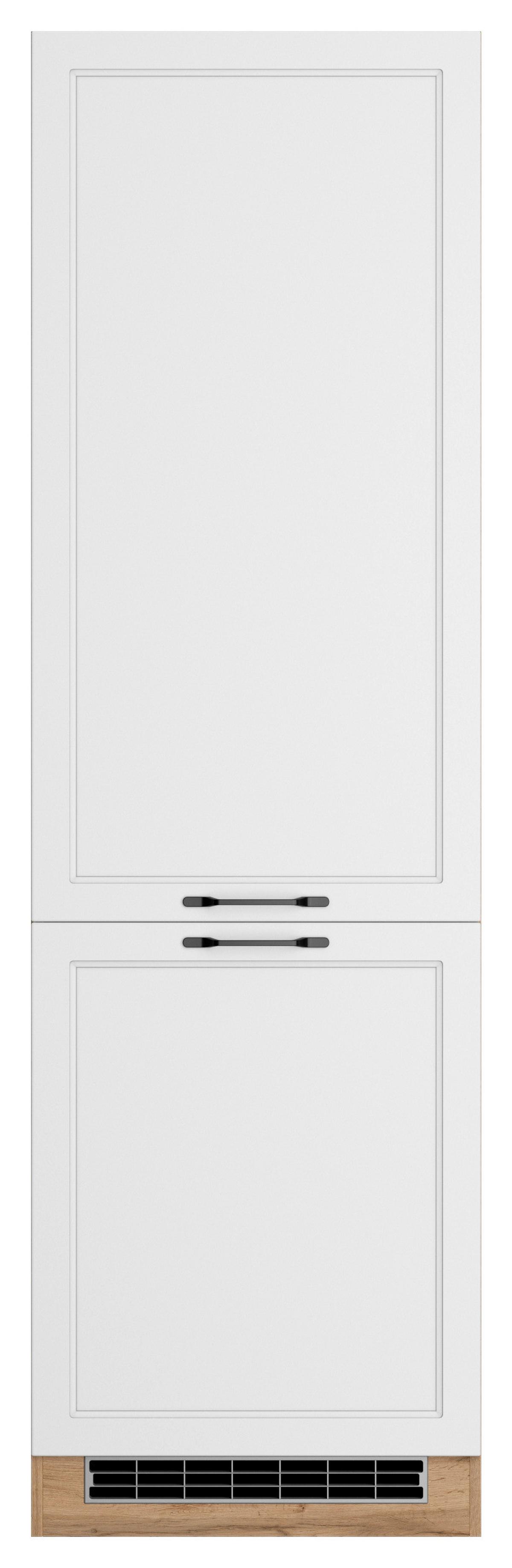 Geräteumbauschrank Meran ca. 60x200x60 cm Weiß/Eiche - Eiche Wotan/Schwarz, LIFESTYLE, Holzwerkstoff/Metall (60/200/60cm) - Held