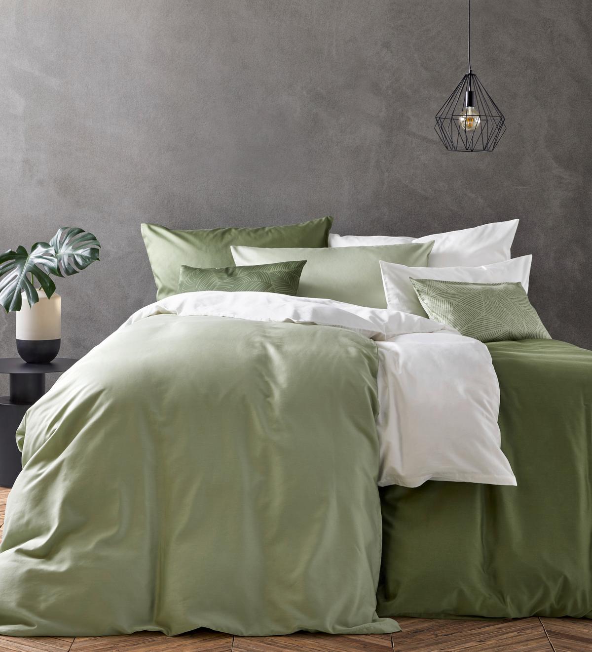 Posteljnina Alex Uni - olivno zelena , Moderno, tekstil (140/200cm) - Premium Living
