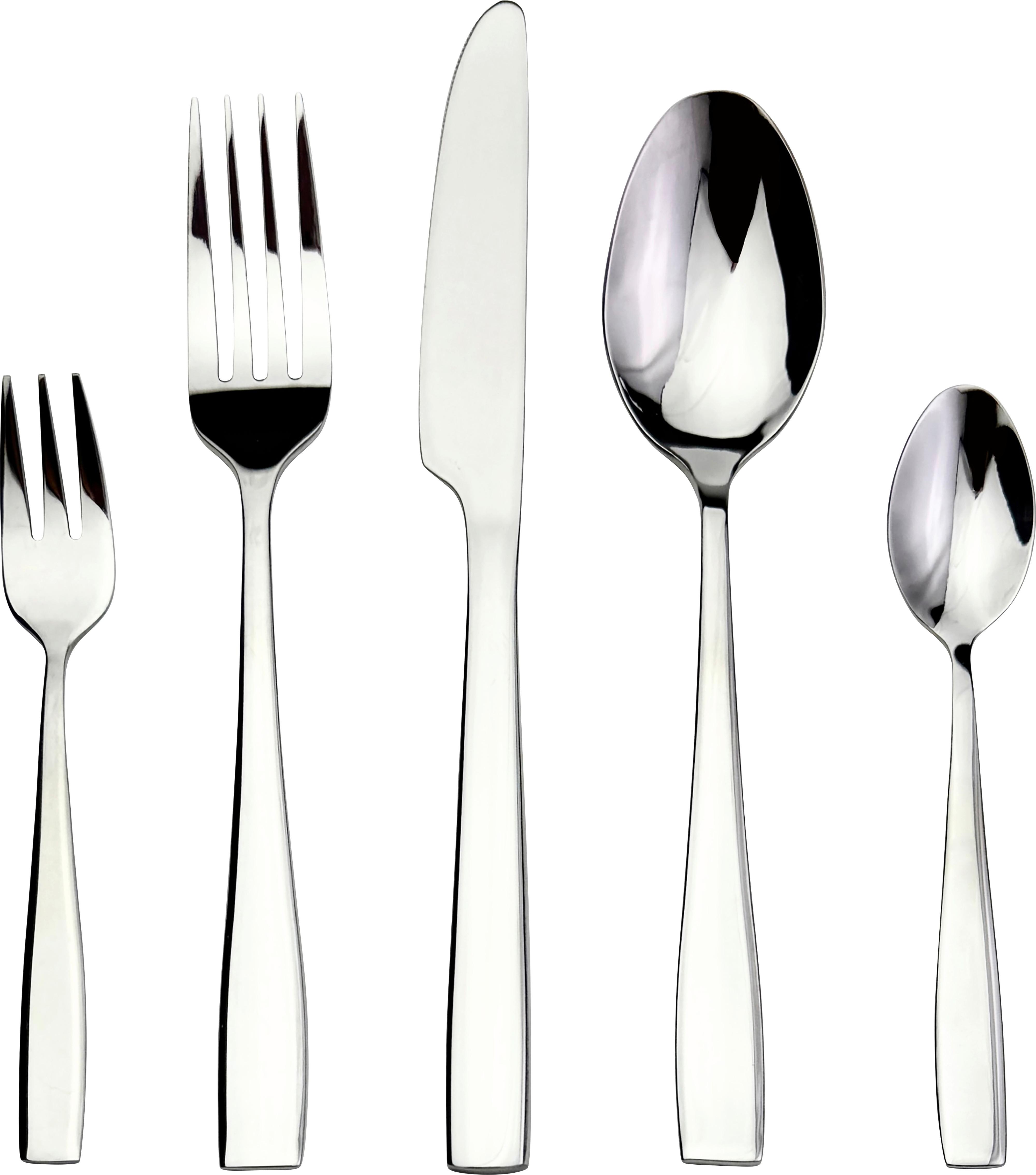 Besteckset Ivana Edelstahlfarben, 60-teilig - Edelstahlfarben, KONVENTIONELL, Metall - Mömax