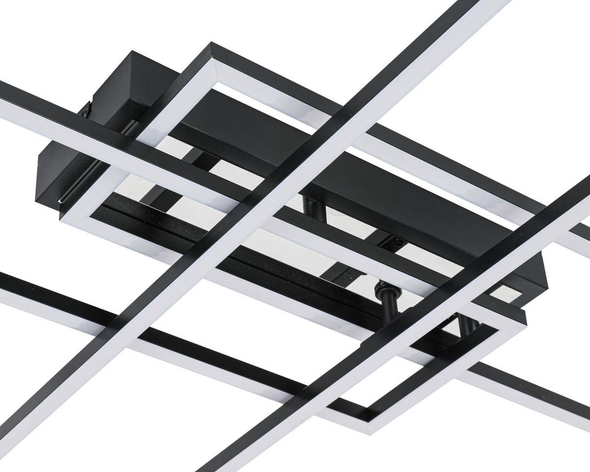 LAMPA SUFITOWA ELISE - czarny/kolor chromowy, Trend, tworzywo sztuczne/metal (82,5/55/8cm) - Novel