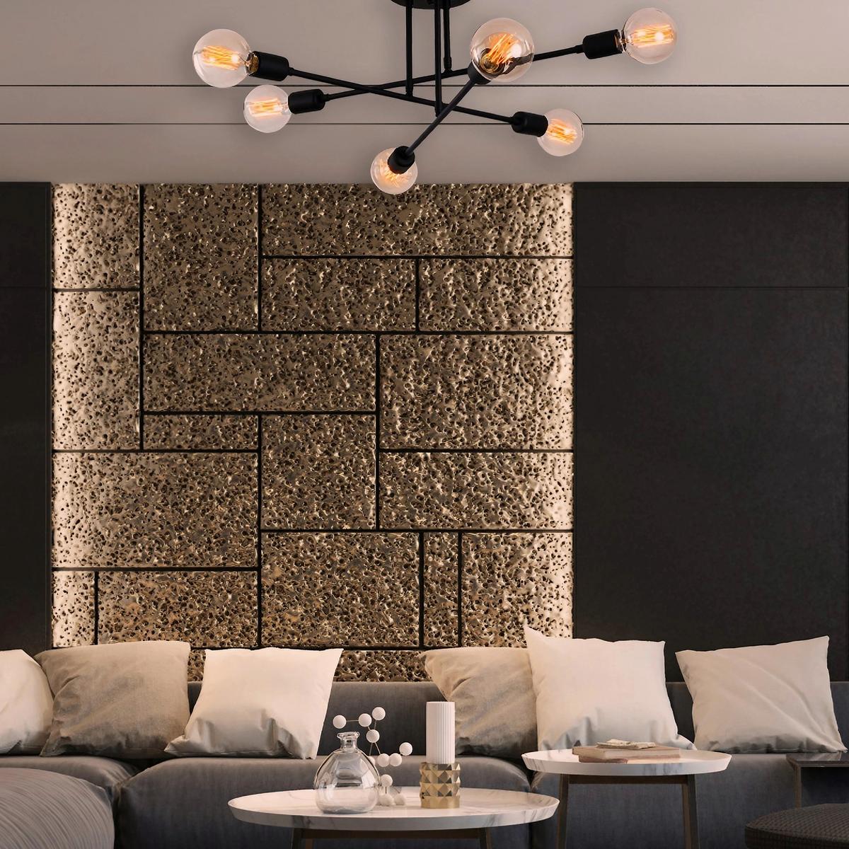 LAMPA WISZĄCA FLOWER - 174-AV - czarny, Design, metal (64/30cm) - P & B