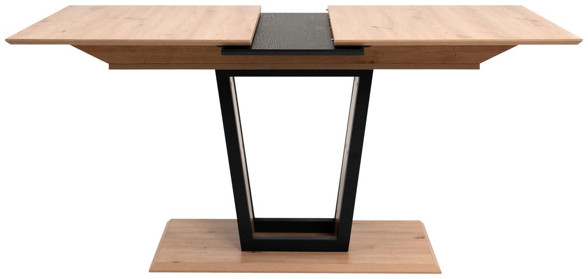 Raztegljiva Miza Soria, Barva Hrasta, Črna, 160-200x90 - črna/hrast artisan, Moderno, kovina/leseni material (160-200/90/76cm) - P & B