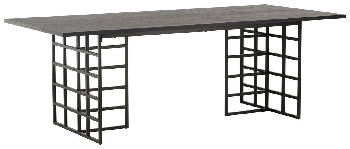 ESSTISCH YSTAD - Schwarz, Design, Holz/Metall (220/100/75cm) - Livetastic