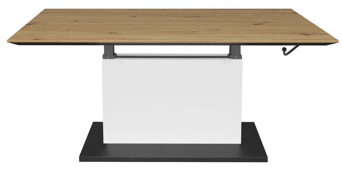 Couchtisch Halvar Weiß/Eiche Artisan - Weiß/Eiche Artisan, MODERN, Holzwerkstoff (110/50-69/60cm) - Premium Living