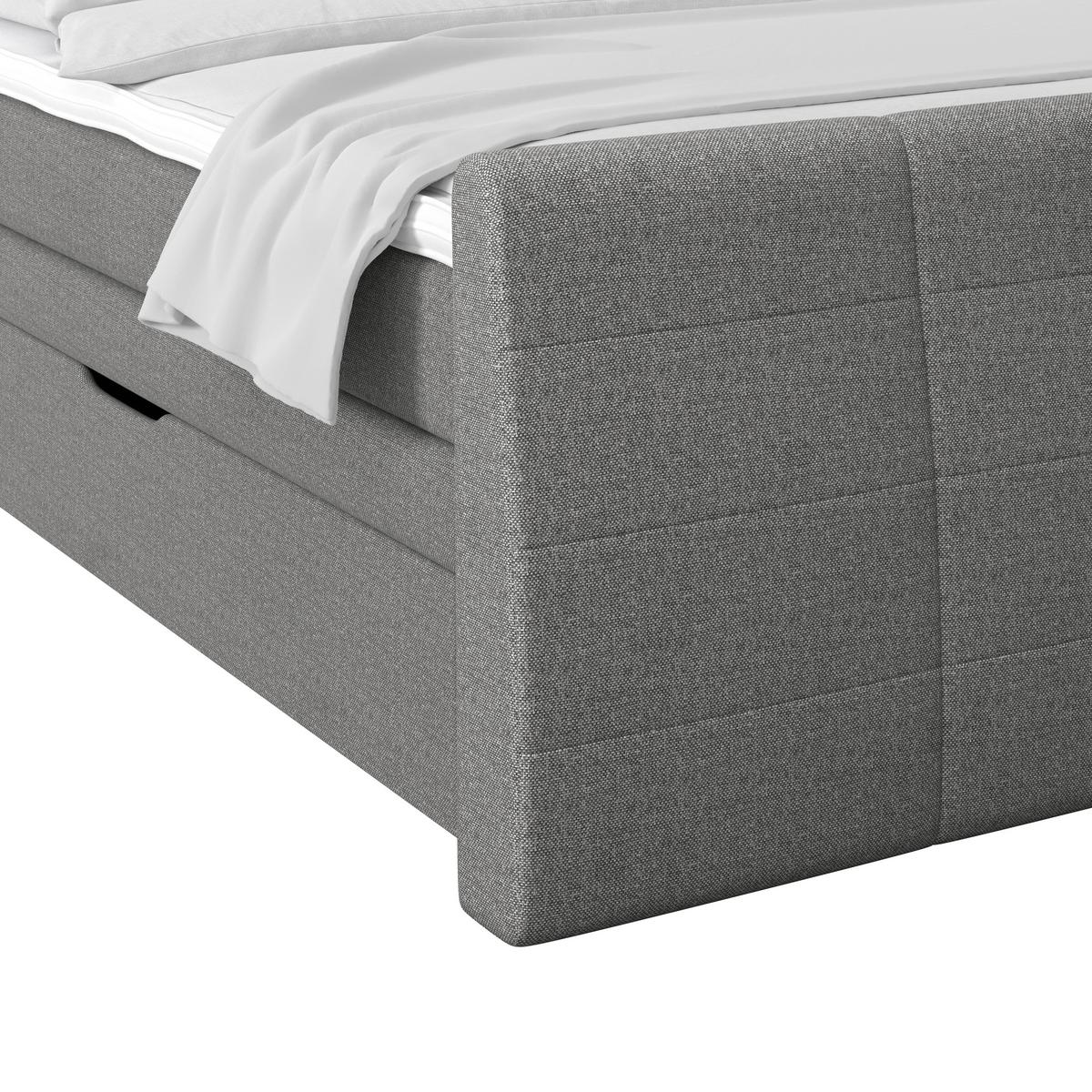 Boxspring Krevet Libra - sivo-smeđa/crna, Konvencionalno, tekstil/plastika (160/200cm)