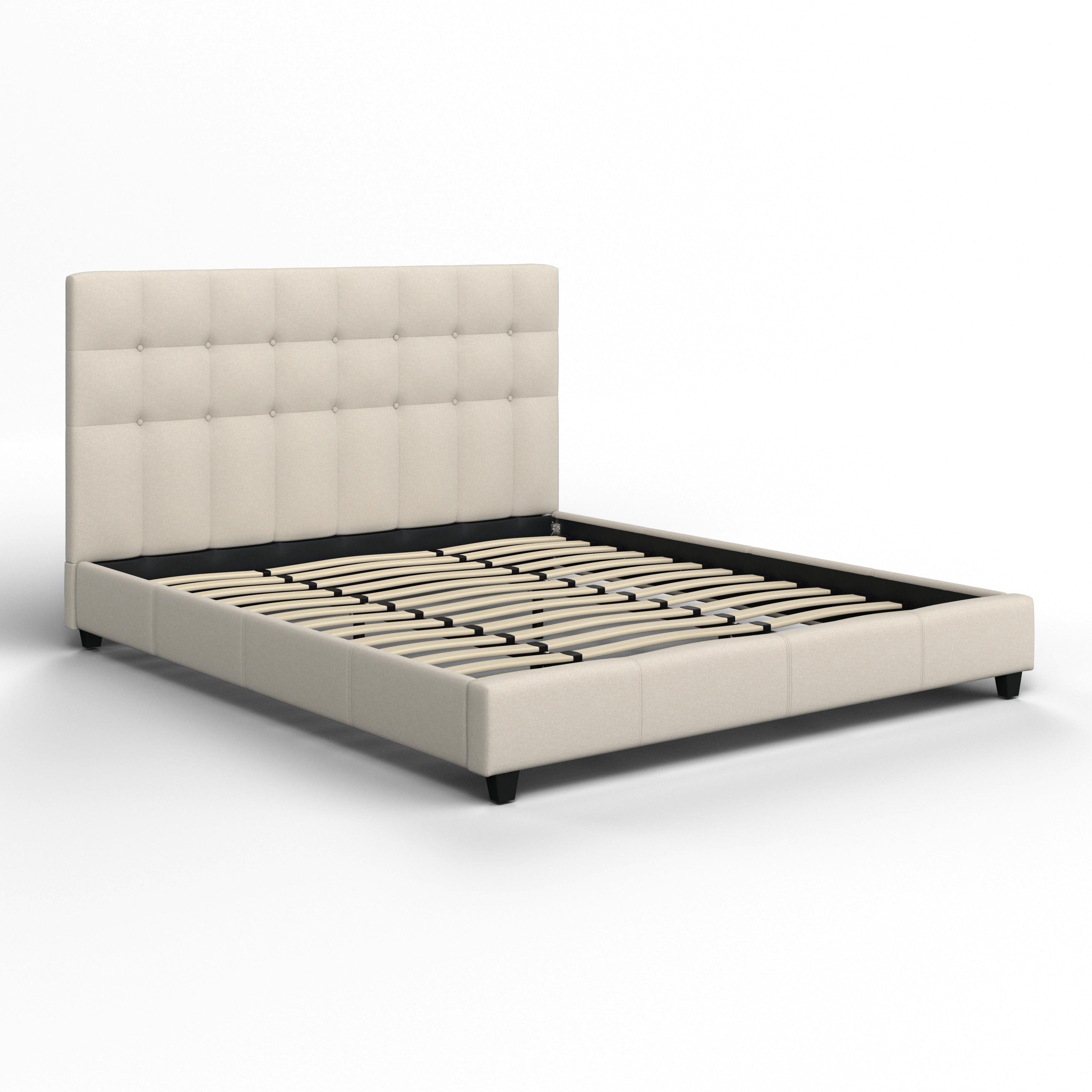 Kárpitozott Ágykeret Frecerico - bézs/fekete, Modern, faalapú anyag/textil (180/200cm) - Bessagi Home