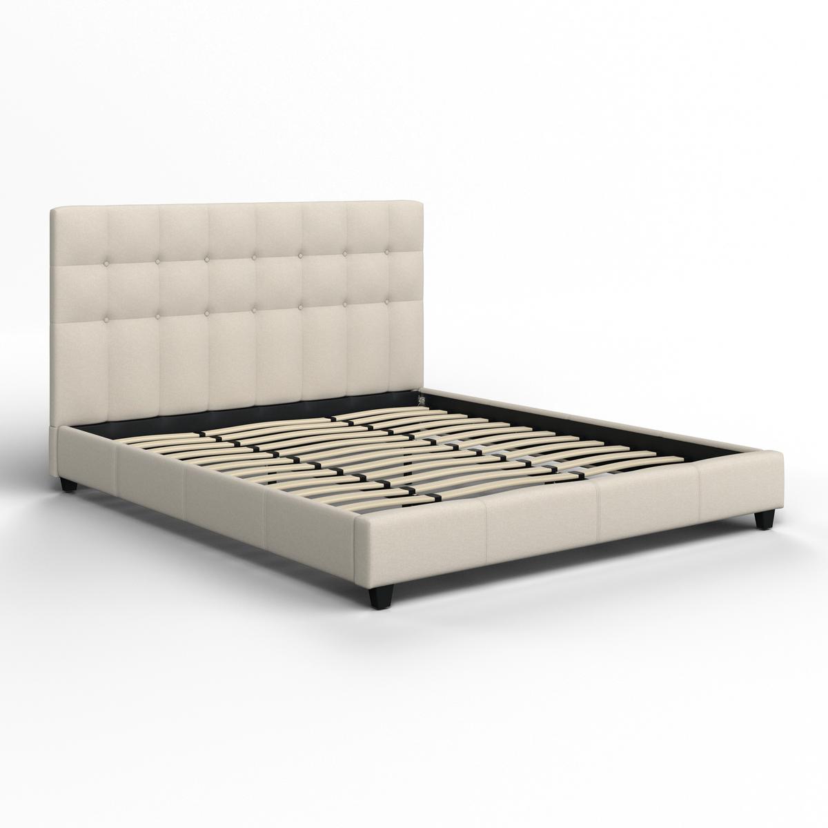 Polsterbett Frederico ca. 180x200 cm Beige - Beige/Schwarz, MODERN, Holz/Holzwerkstoff (180/200cm) - Bessagi Home