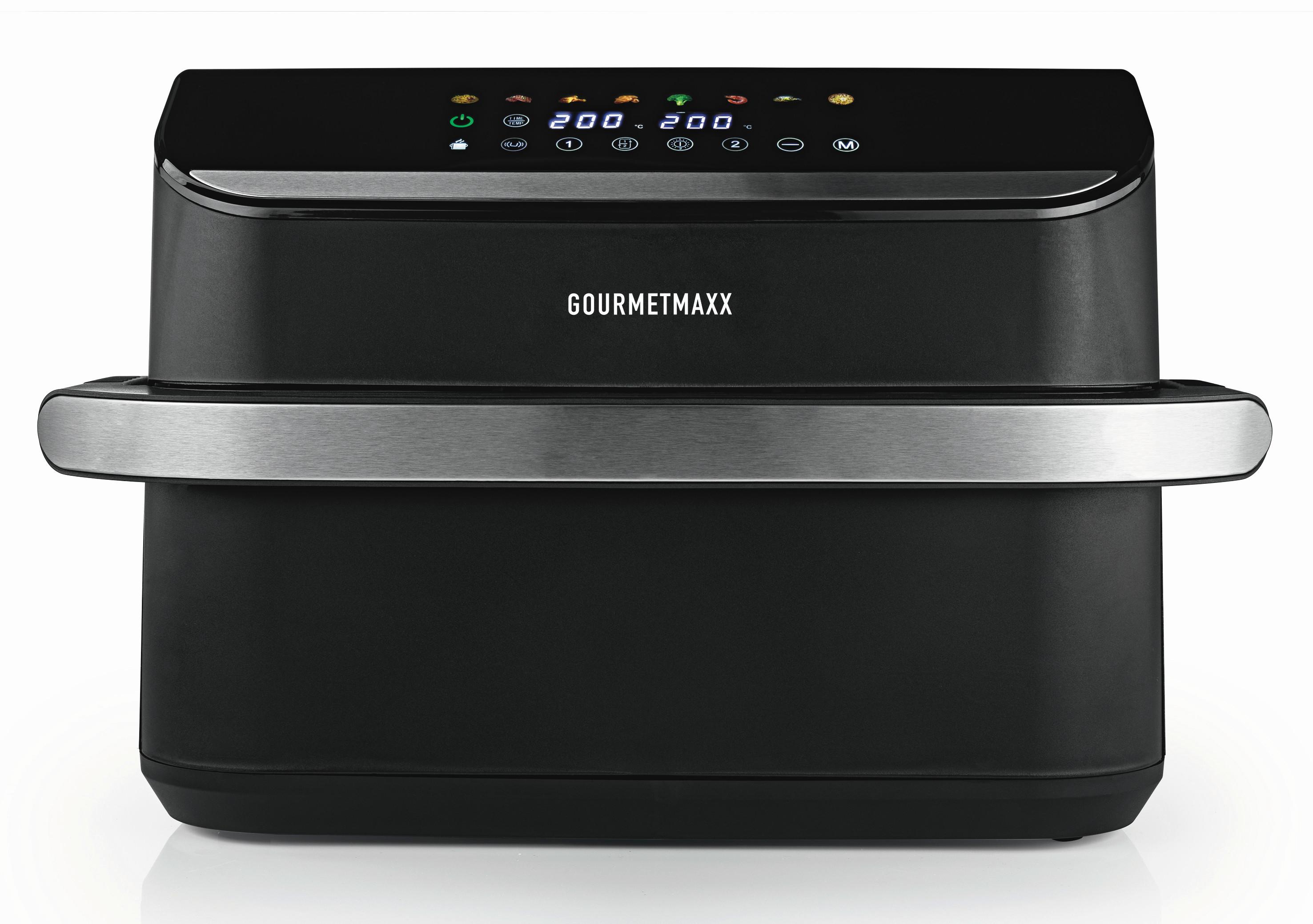 Heißluftfritteuse 19171 Schwarz/Silberfarben max.2400W - Silberfarben/Schwarz, Basics, Kunststoff/Metall (37/47/30cm)