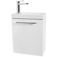 Mosdószekrény Mosdóval Fantasy + Leon - krómszínű/fehér, Konventionell, faalapú anyag/kő (40/47/22cm) - Best Price