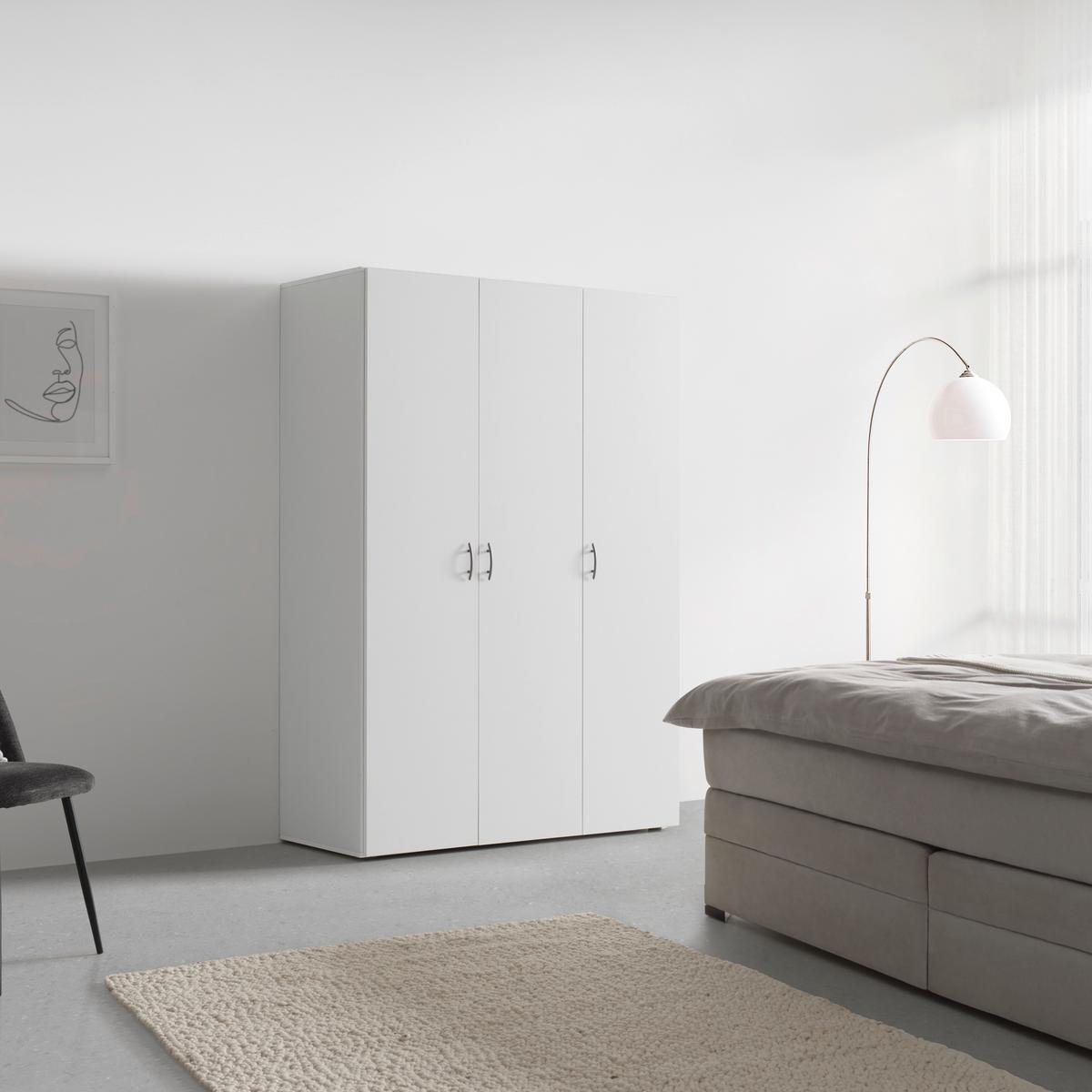 Kleiderschrank Joe Weiß - Weiss/Alufarben, Konventionell, Holzwerkstoff/Kunststoff (121/177/51cm) - Based