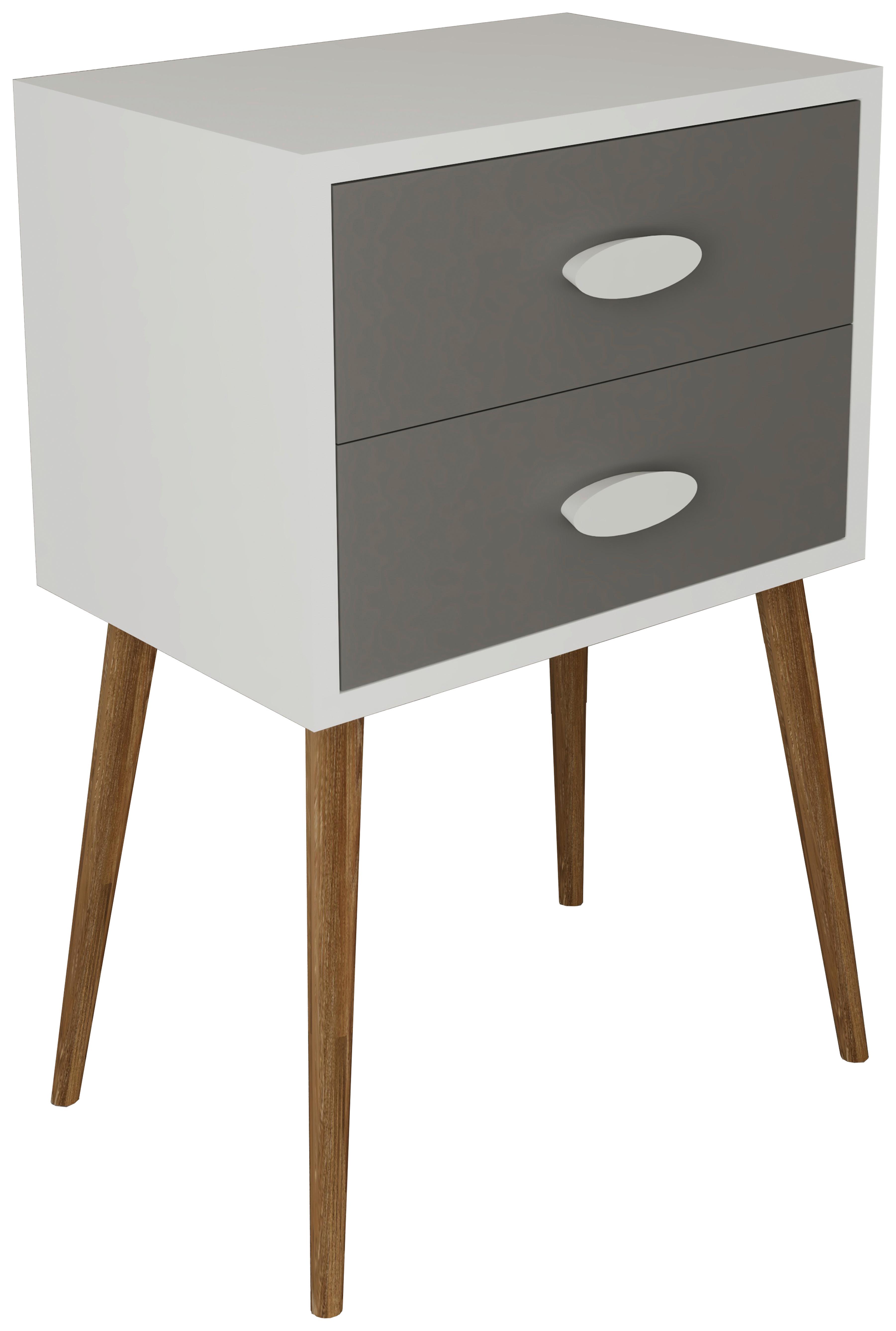 Nachtkästchen Singol XXL Anthrazit, Weiß - Honigeiche/Anthrazit, MODERN, Holzwerkstoff (45/70/30cm) - Livetastic
