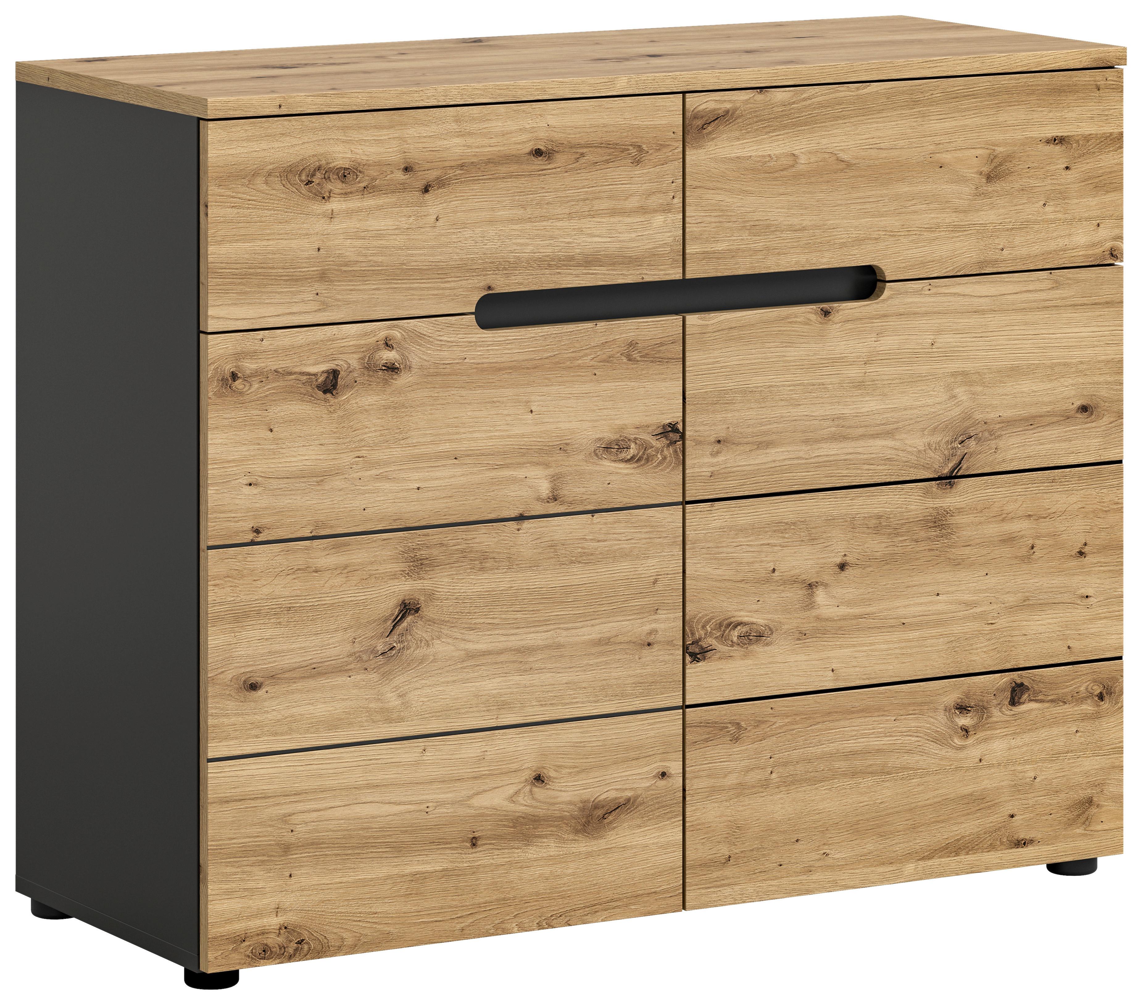 Kommode Canu ca. 100x81 cm Eiche/Grau - KONVENTIONELL, Holzwerkstoff (100/81/40cm) - MID.YOU