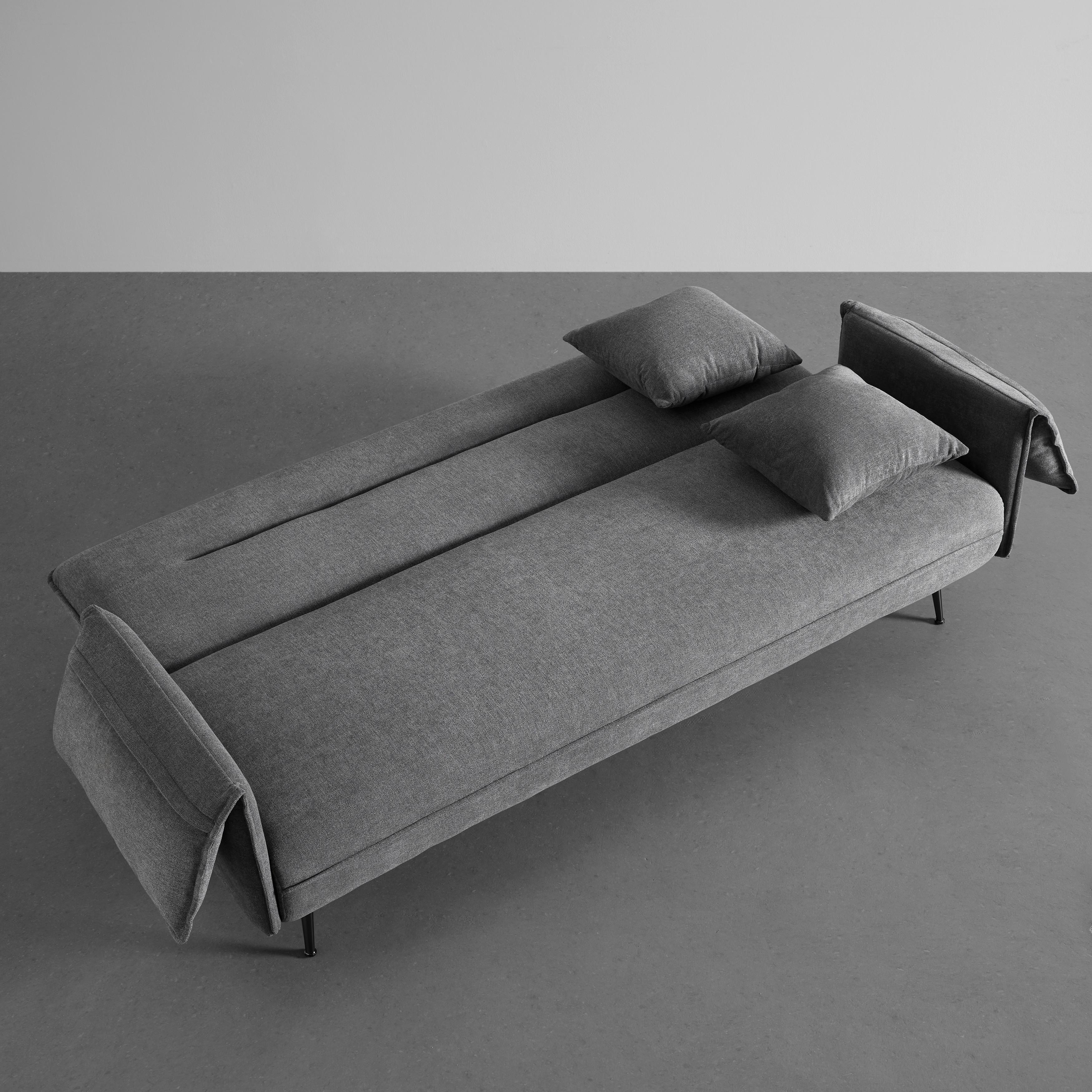 Zofa S Posteljno Funkcijo Lana, Temno Siva - temno siva/siva, Moderno, kovina/tekstil (199/89/95cm) - Bessagi Home