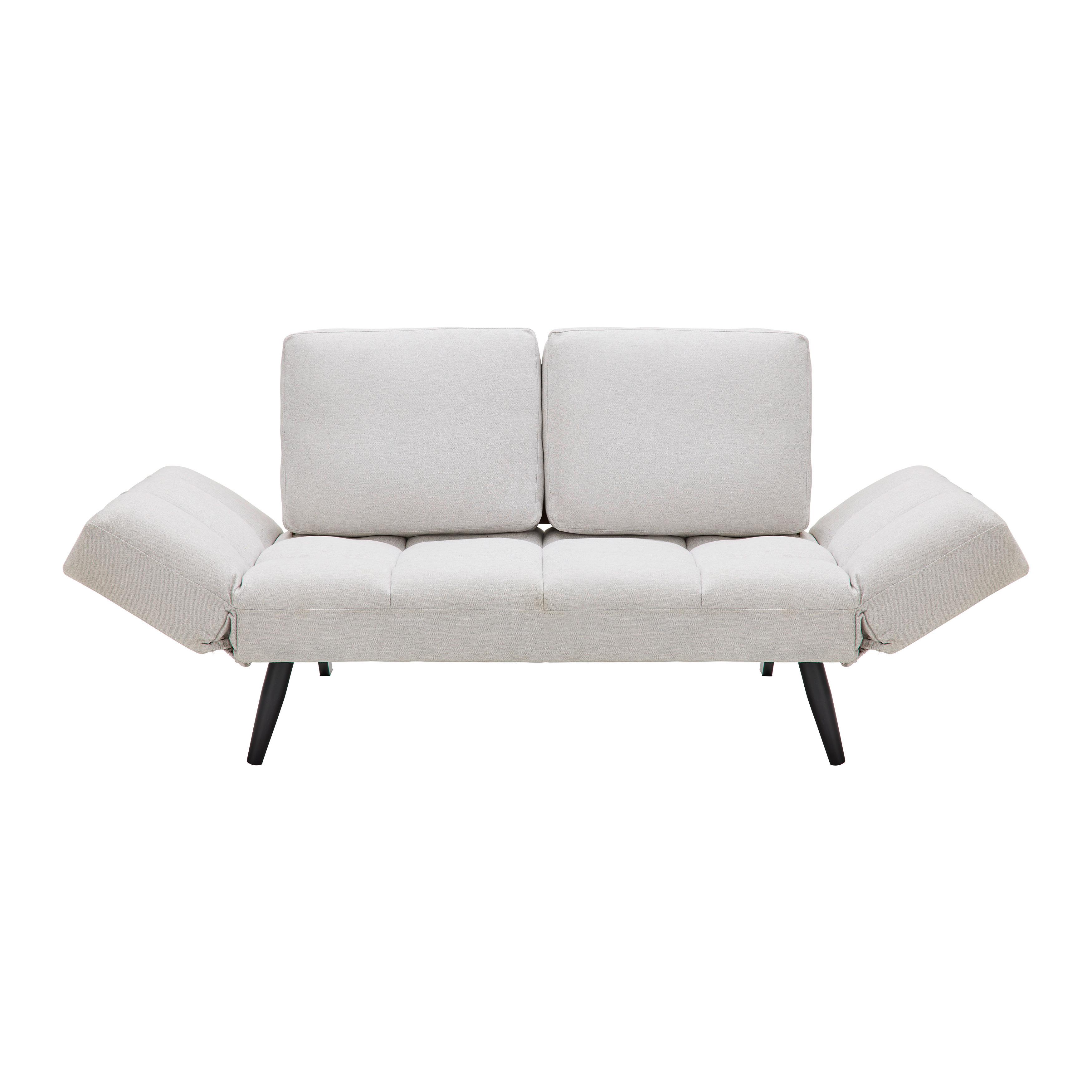 Schlafsofa Aurelia Naturfarbe Webstoff - Schwarz/Naturfarben, MODERN, Holz/Textil (191/73/78cm) - Bessagi Home