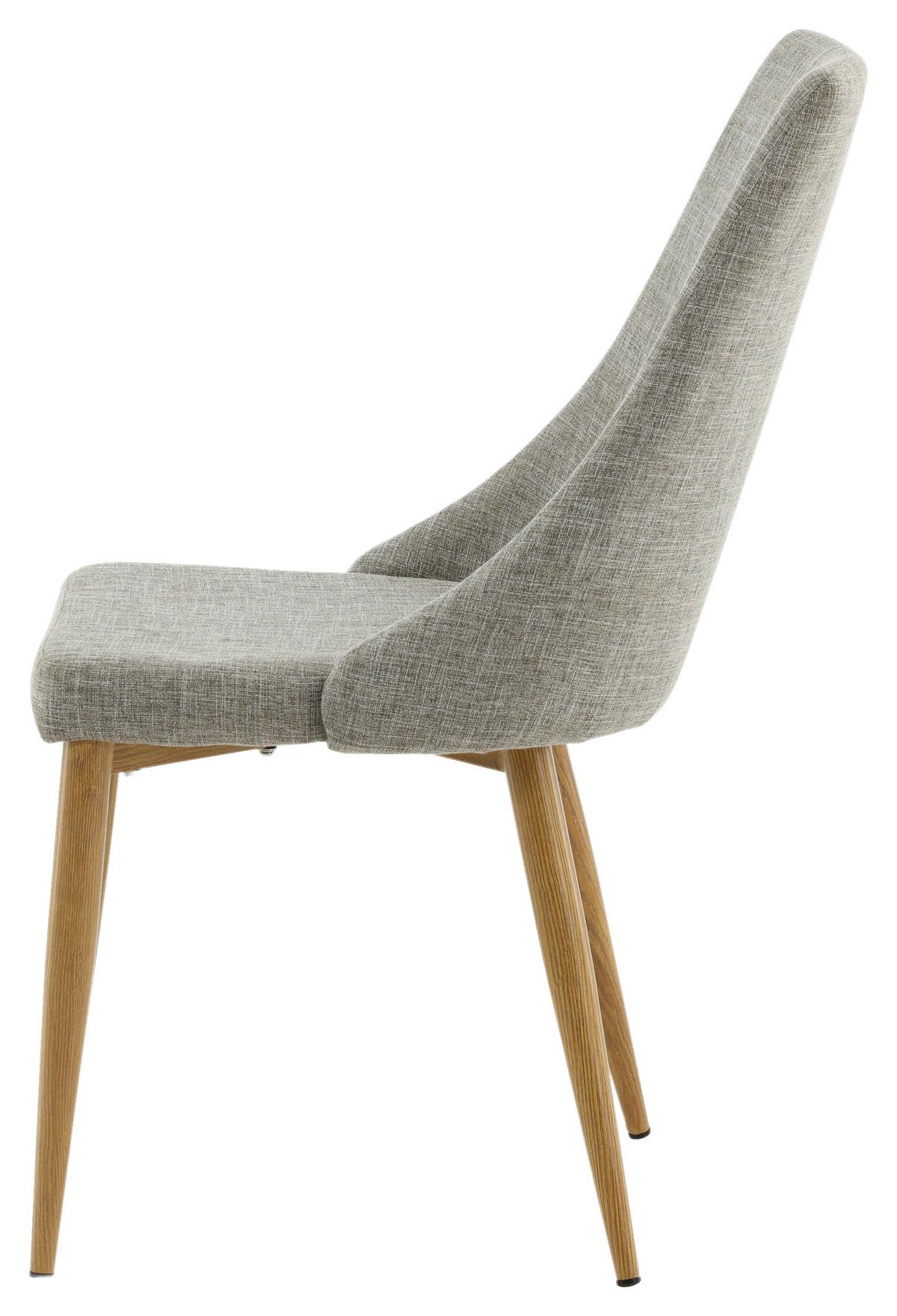 STUHL-SET LEONE - Beige/Hellgrau, Design, Textil/Metall (46.5/91/63cm) - Livetastic