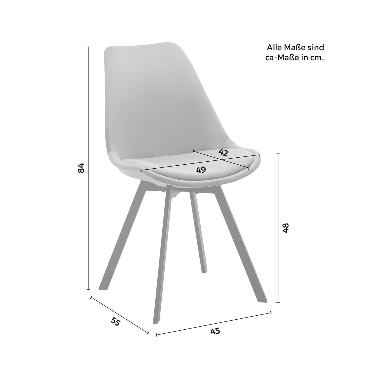 KRZESŁO MIA - ciemnoszary/czarny, Modern, metal/tkanina (45/84/55cm) - Bessagi Home