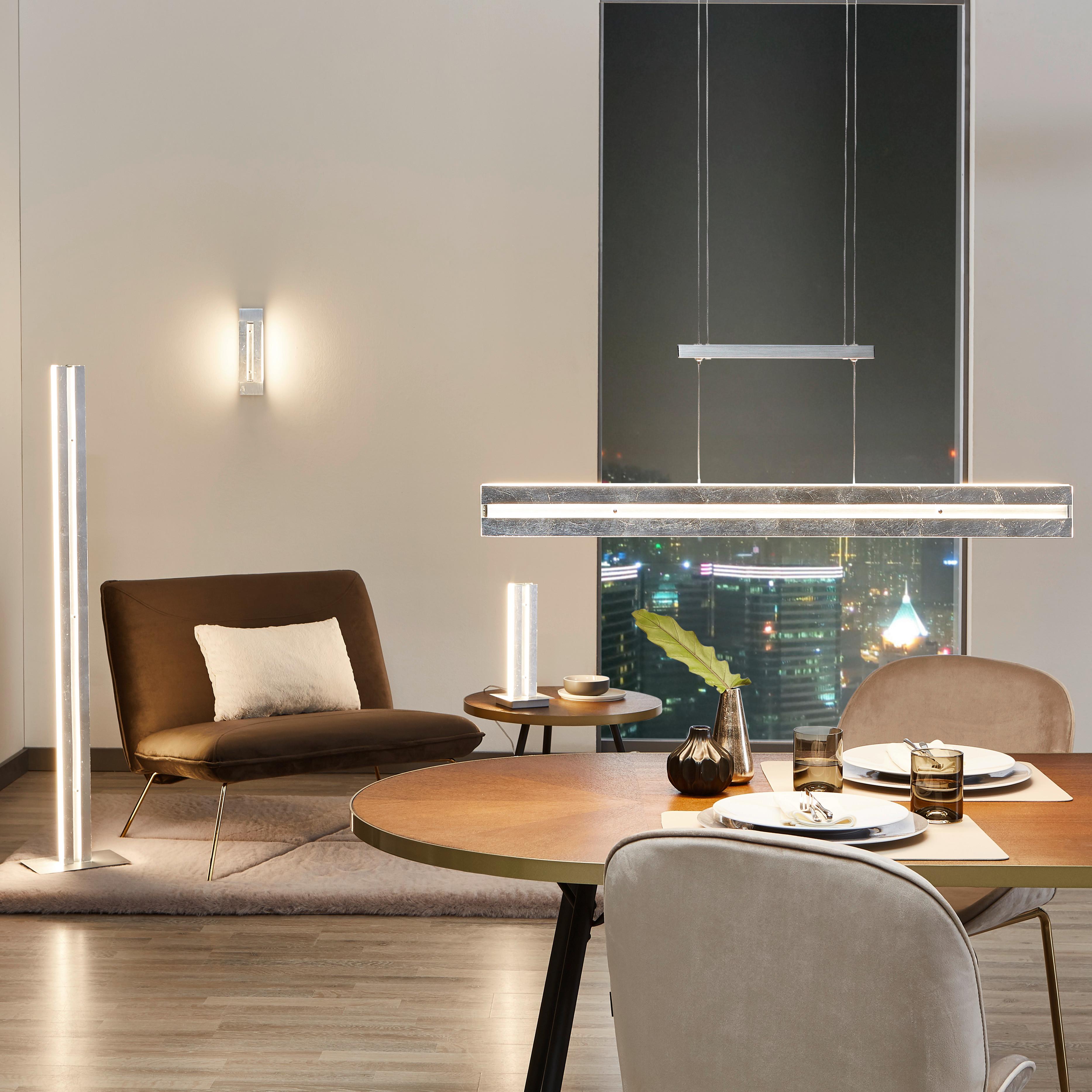LED-Tischleuchte Arlon in Silberfarben max. 12 Watt - Silberfarben, Design, Glas/Metall (15/37/15cm) - Wofi