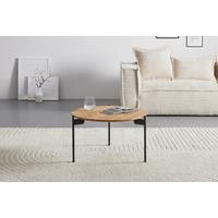 Couchtisch Assuan Schwarz/Eichefarben - Eichefarben/Schwarz, MODERN, Holz/Metall (55/55/33cm) - Zandiara
