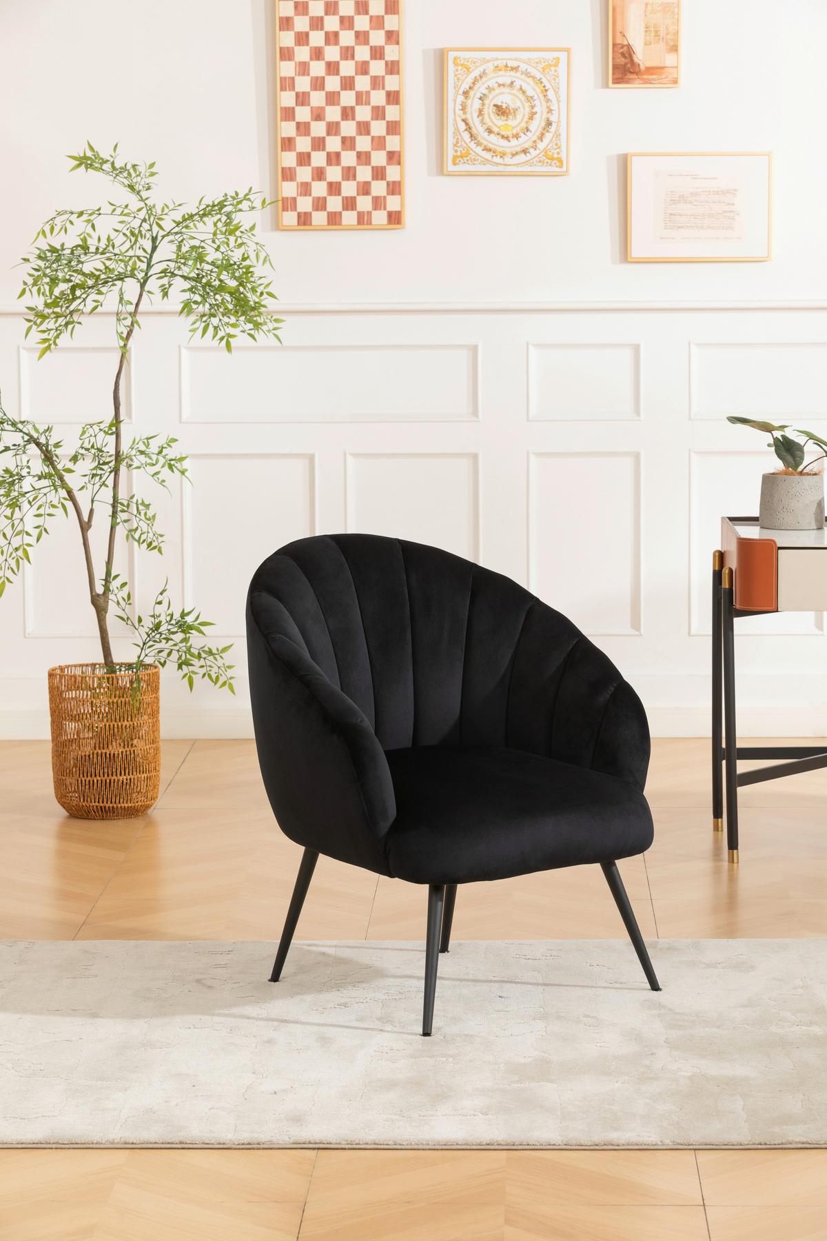 FOTEL KOKTAJLOWY KIRA - czarny/niebieski, Modern, metal/tkanina (67/80/78cm) - Livetastic