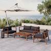 Loungegarnitur Pia Dunkelgrau Akazie/Outdoorstoff - Grau/Akaziefarben, MODERN, Holz/Textil (150/70/79cm) - Bessagi Garden
